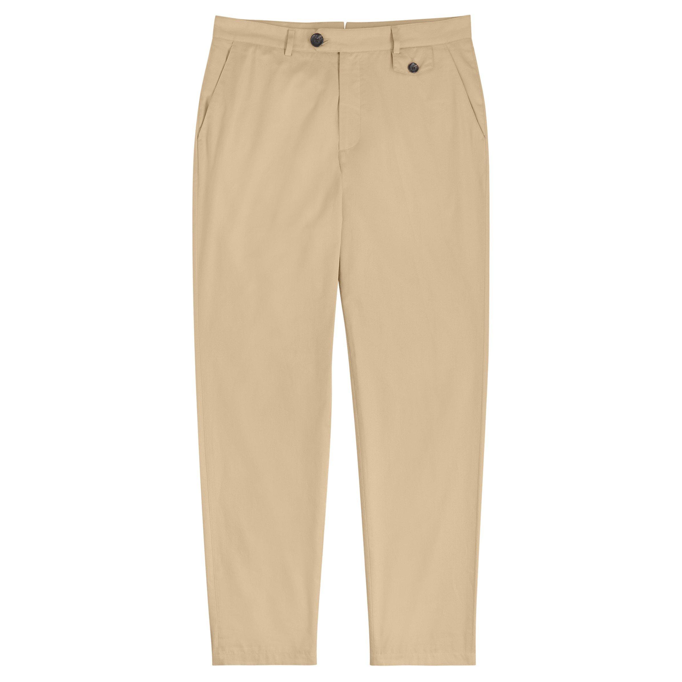 BEIGE - Oliver Spencer - Men's Fishtail Cotton Tapered Trousers