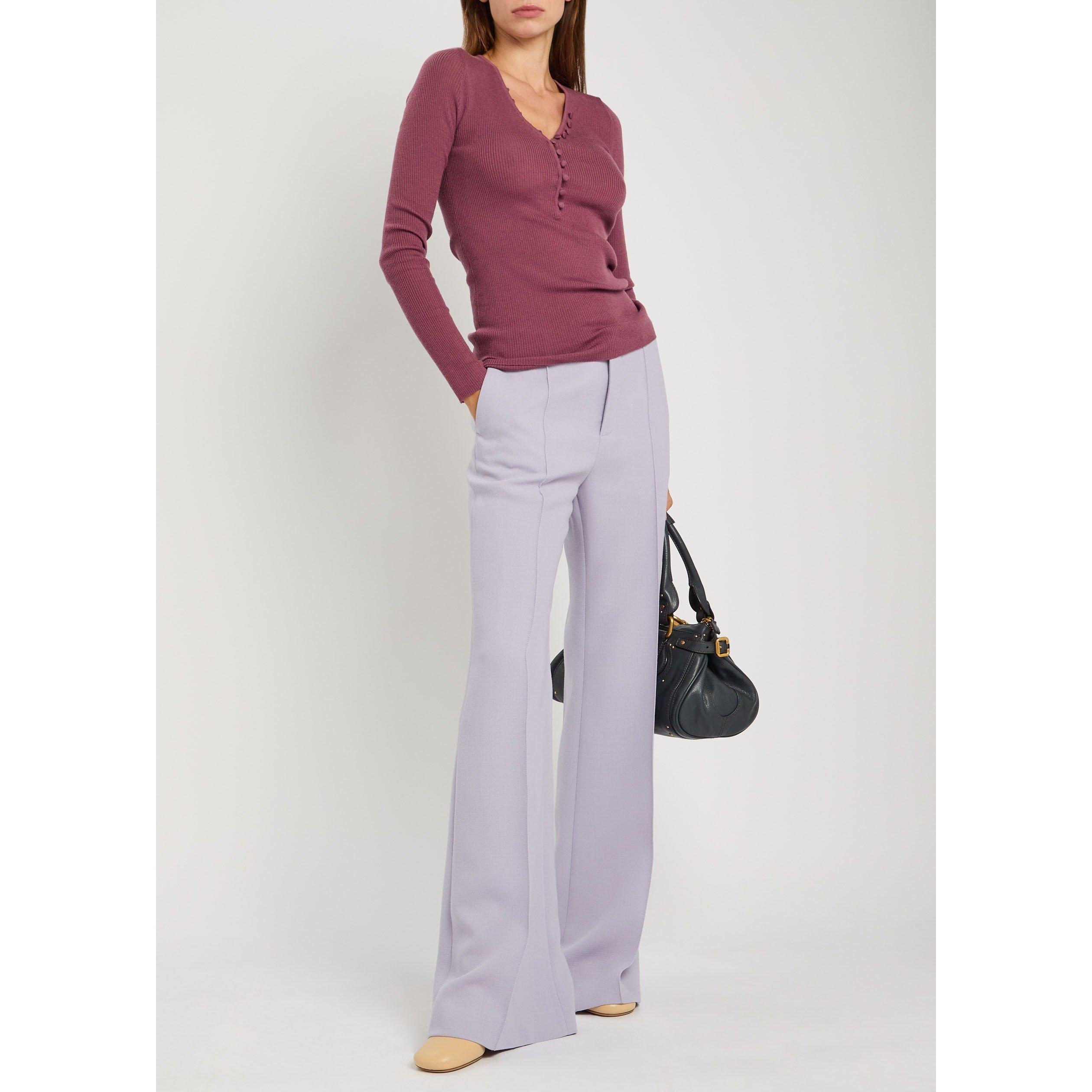 LILAC - Chloe - Women's Wool Flared Trousers - 5