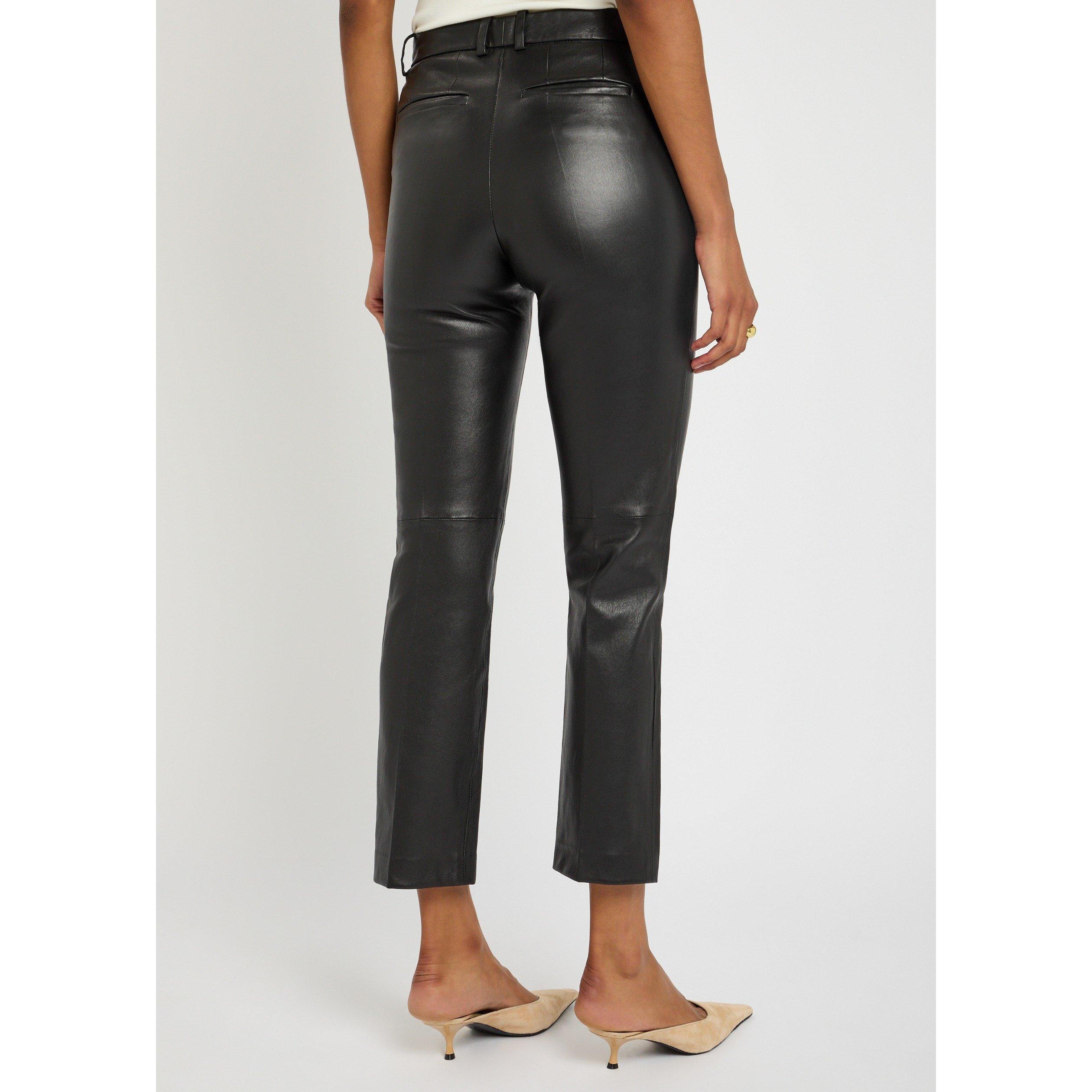 BLACK - Joseph - TR COLEMAN PANT LEATHER STRETC - 3
