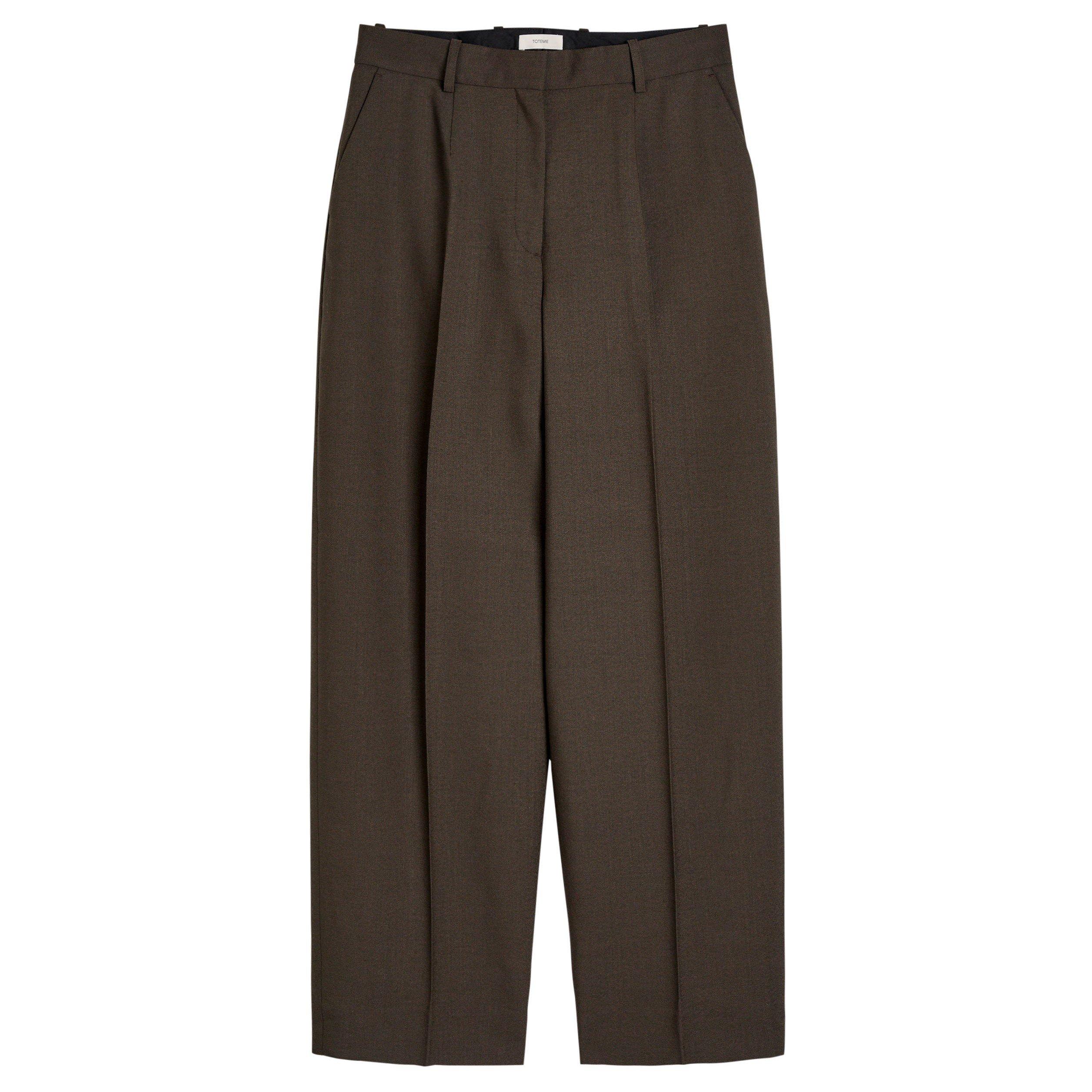 DARK GREEN - Toteme - WIDE TAILORED TROUSER
