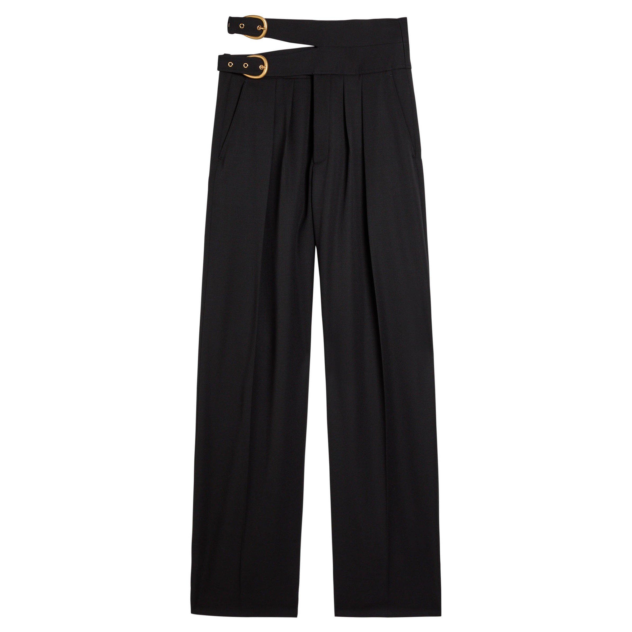 BLACK - Chloe - BELT DETAIL TROUSER