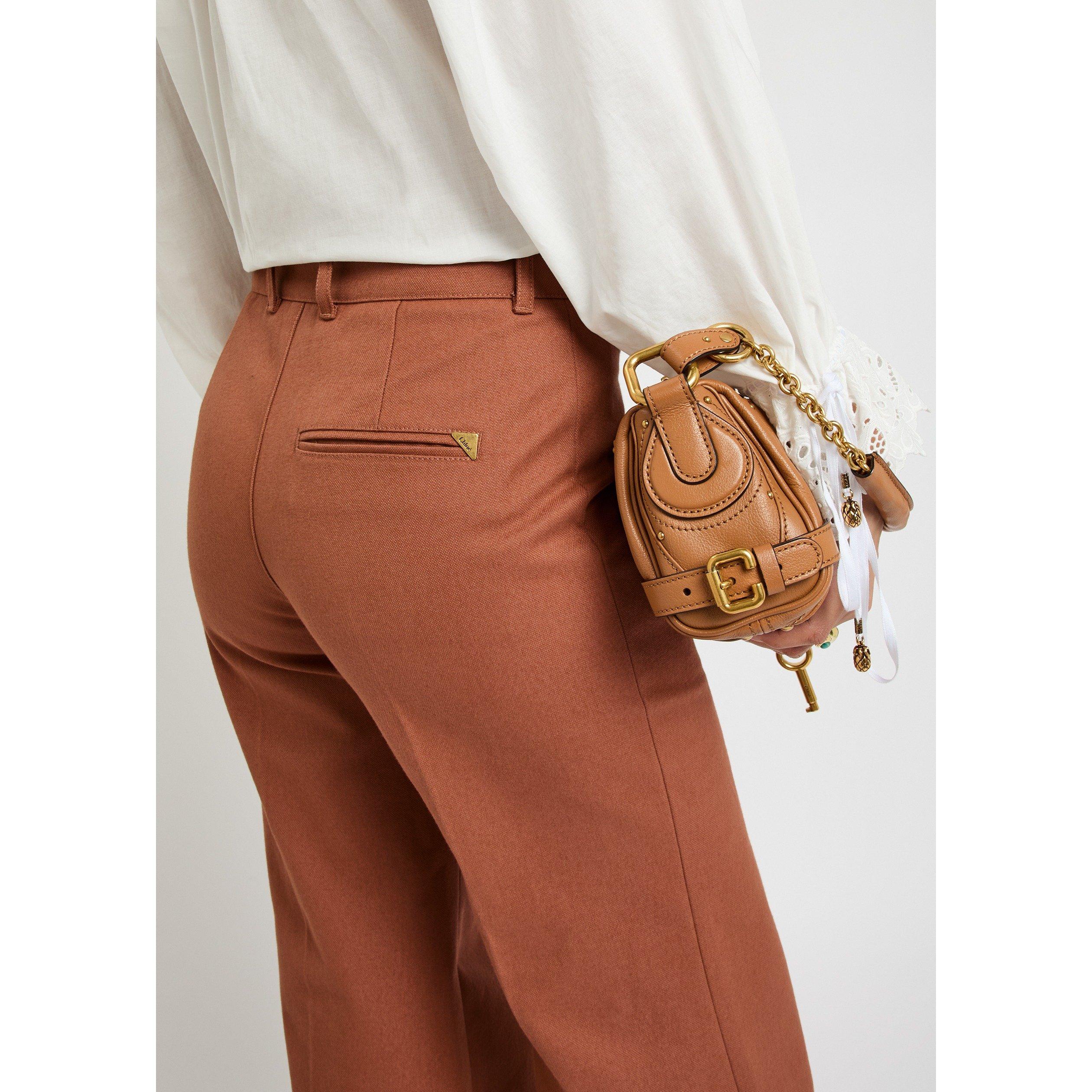LIGHT BROWN - Chloe - FLARED COTTON CANVAS TROUSER - 4