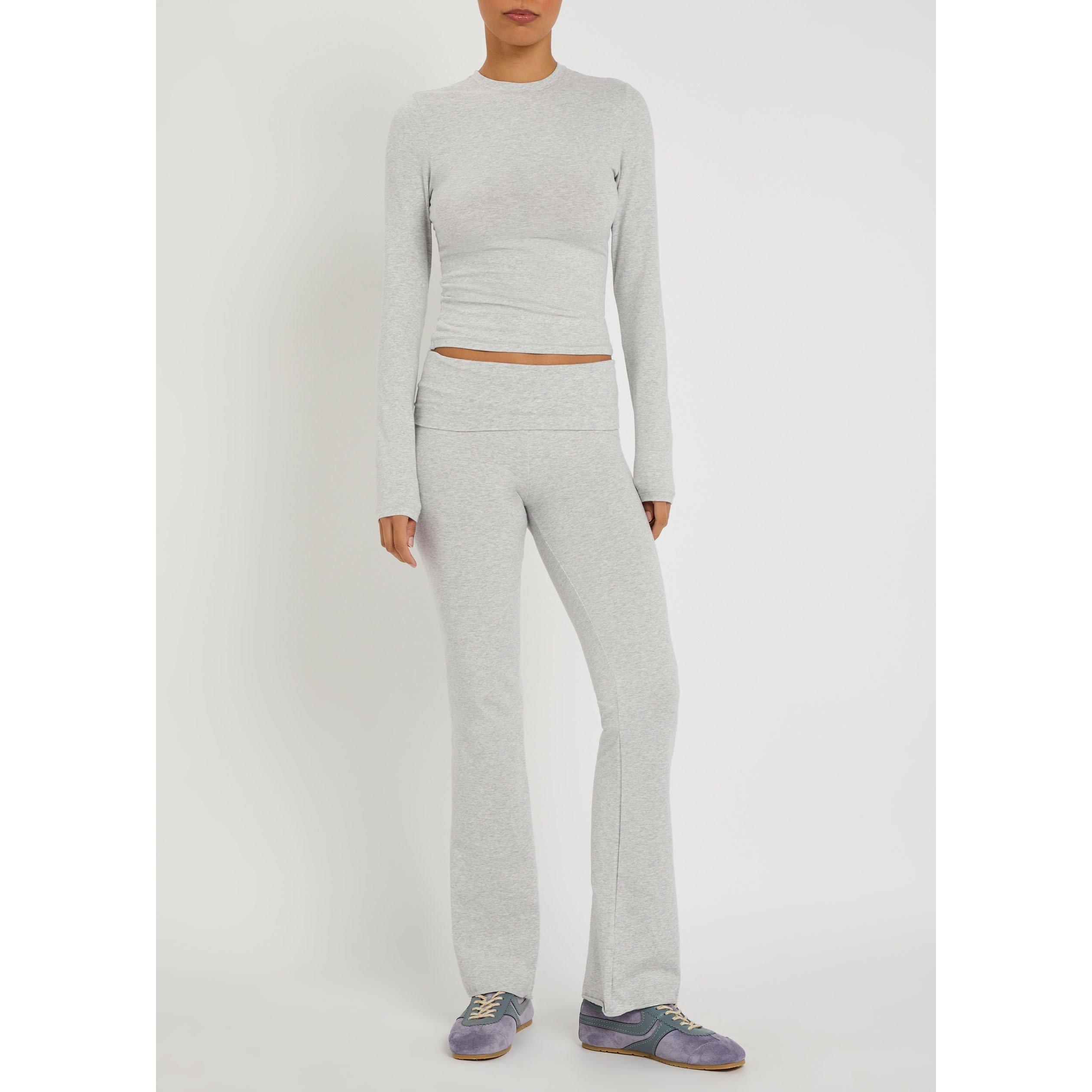 LIGHT GREY - SKIMS - TR COTTON JERSEY FOLDOVER PANT - 5