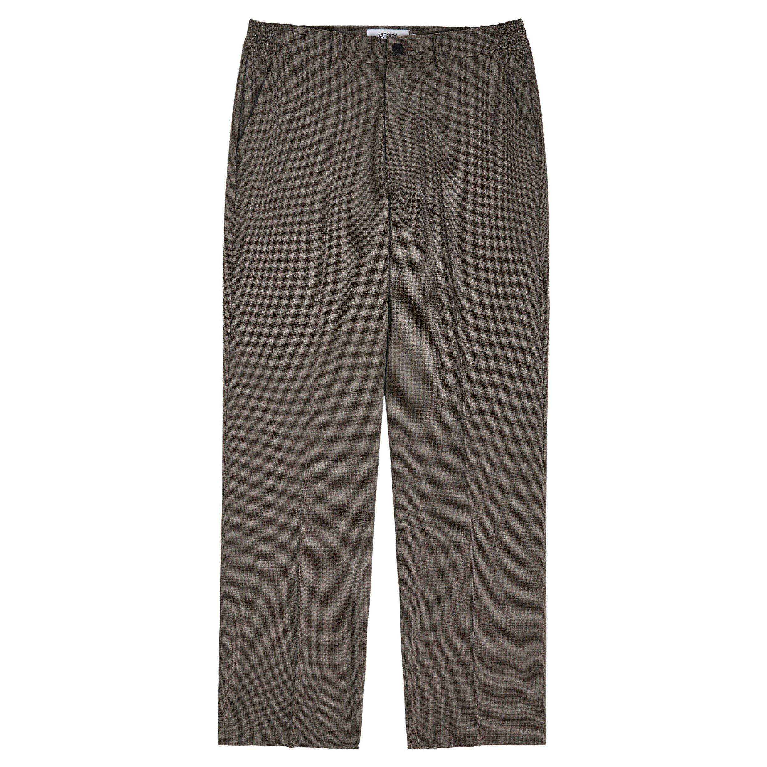 BROWN - Wax London - Men's Bayham Houndstooth Tapered Trousers