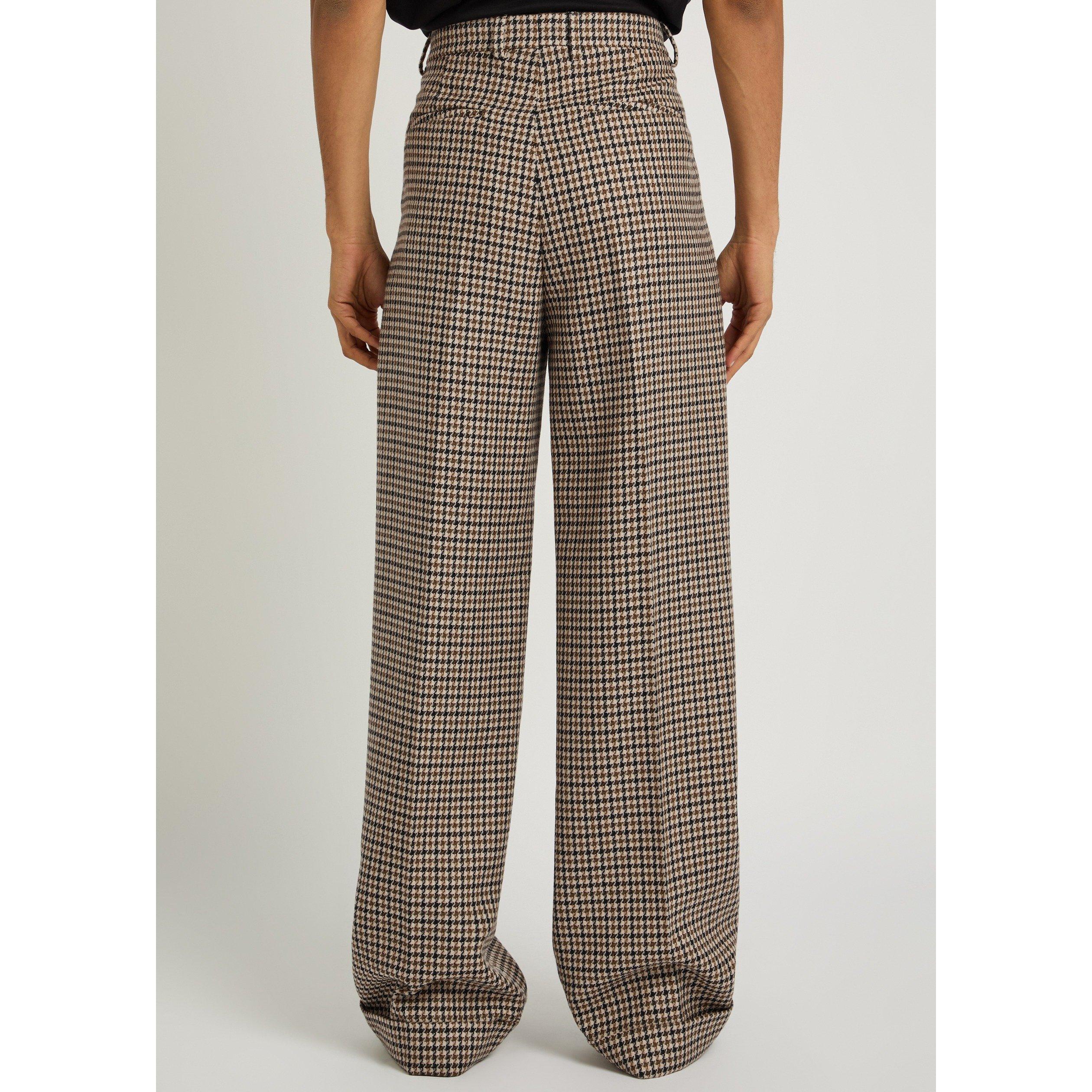 MULTICOLOURED 1 - Valentino - Men's Houndstooth Wool Straight-Leg Pleated Trousers - 3