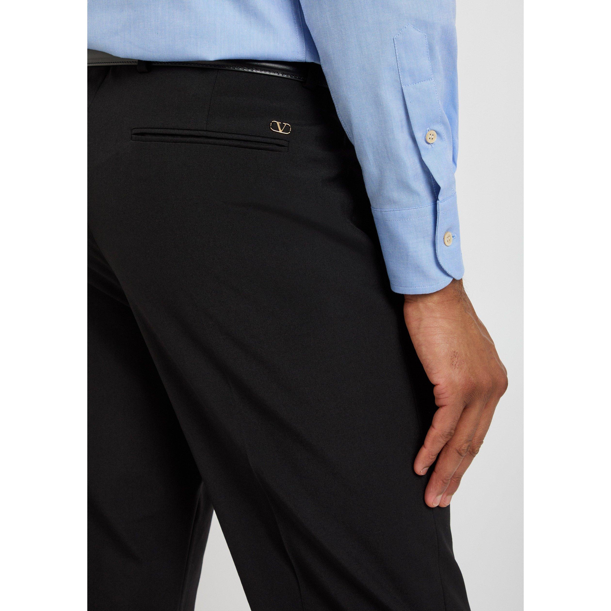 BLACK - Valentino - VAL TAILORING WOOL TROUSER - 4