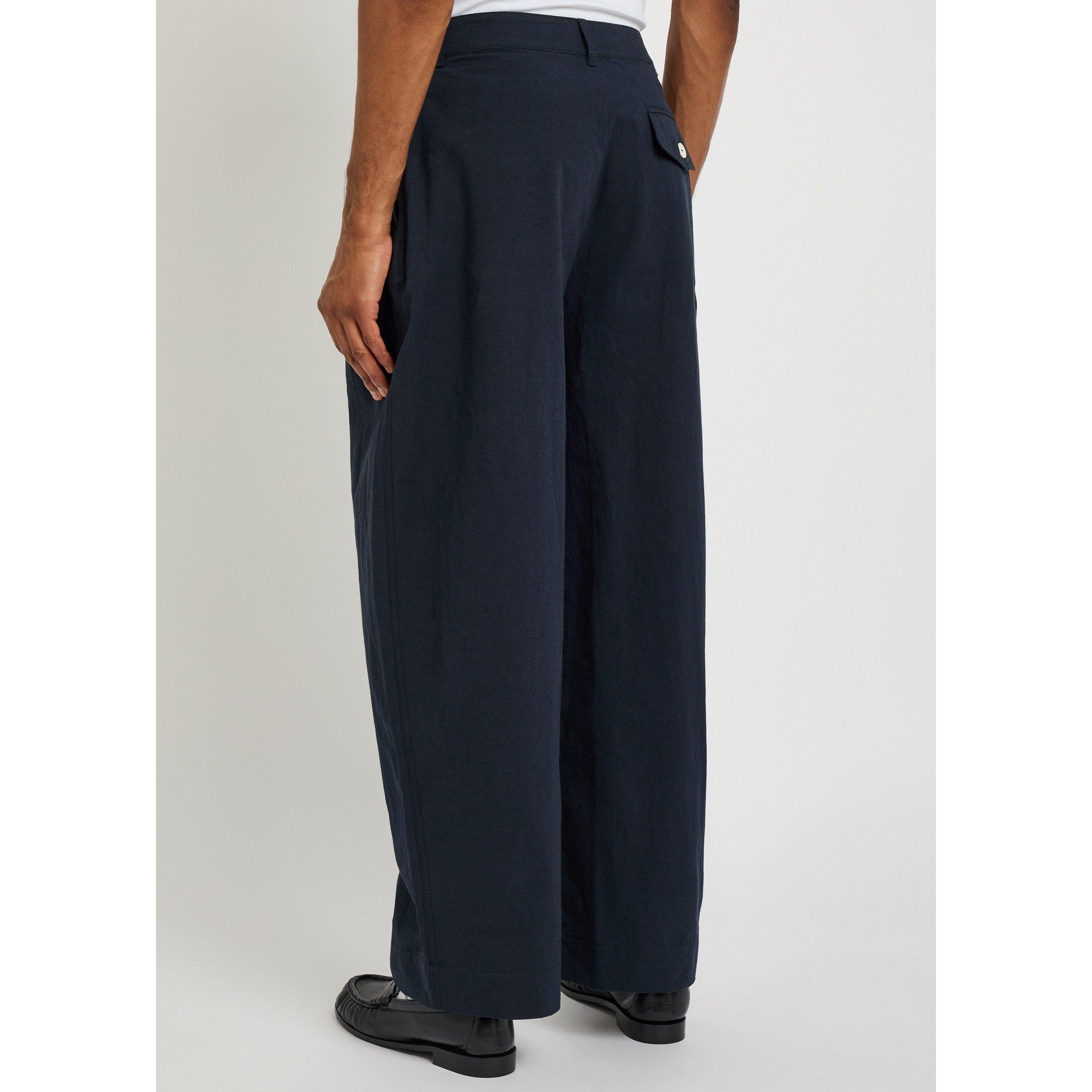 NAVY - SS Daley - Men's Clarence Cotton Pleated Relaxed-Fit Trousers - 3