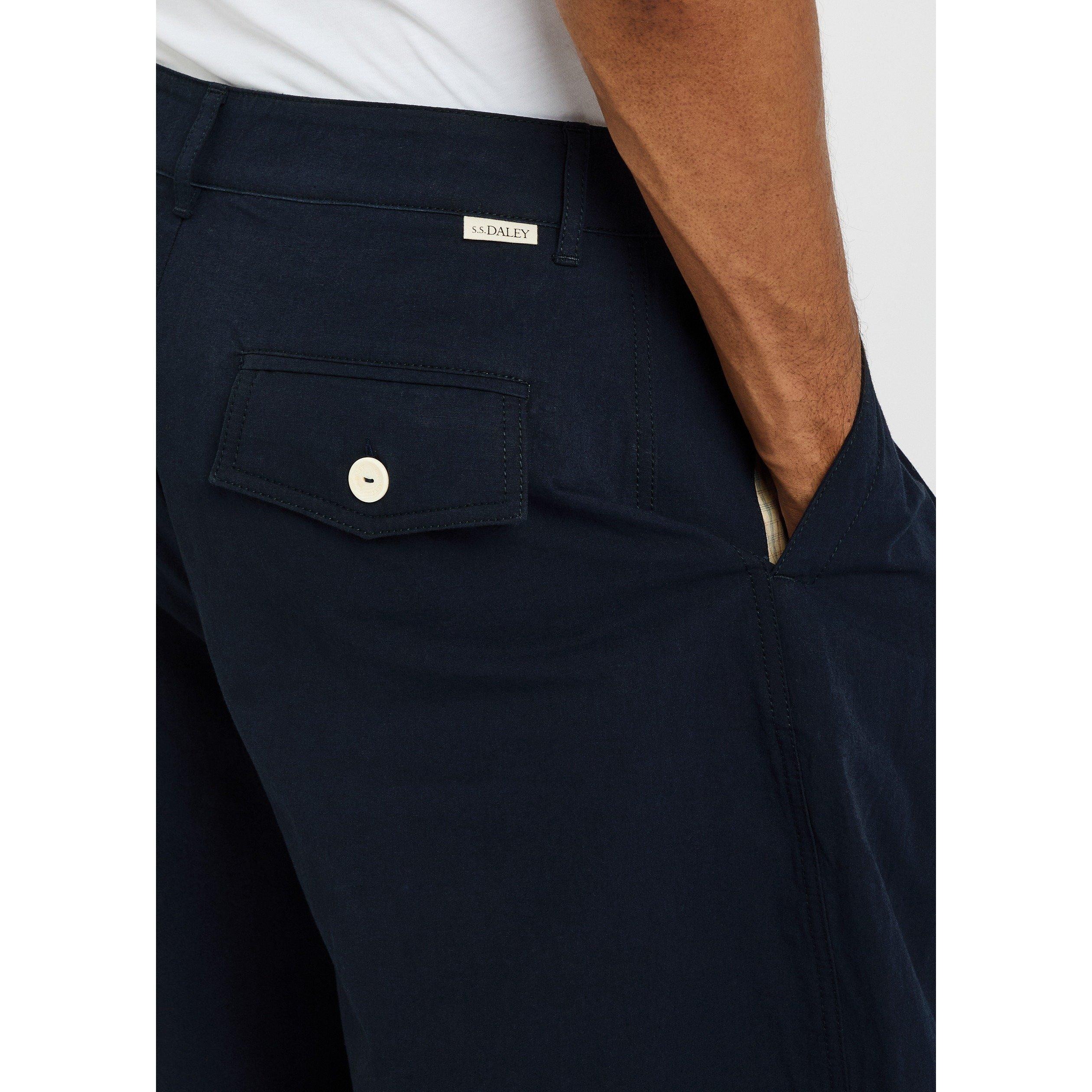 NAVY - SS Daley - Men's Clarence Cotton Pleated Relaxed-Fit Trousers - 4