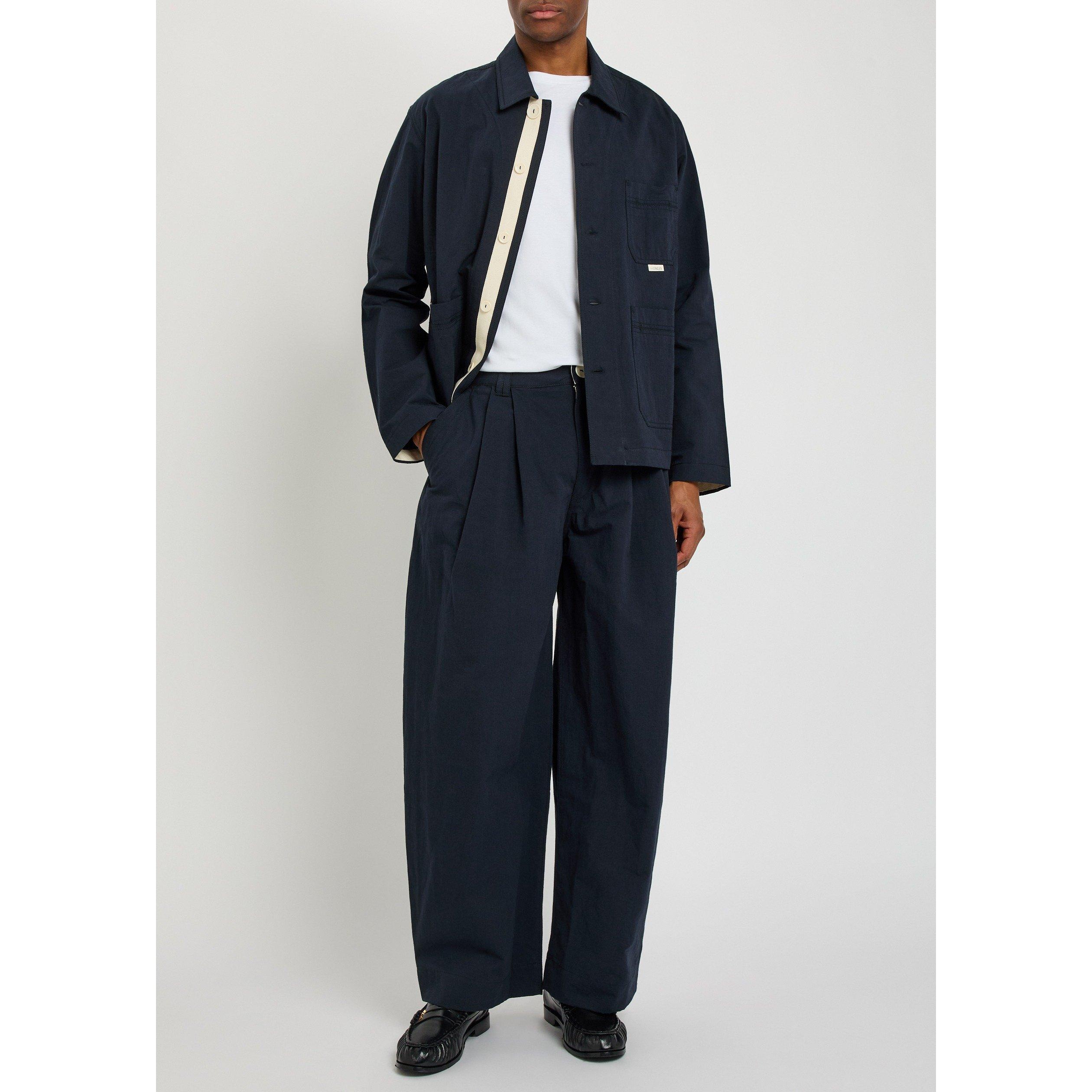 NAVY - SS Daley - Men's Clarence Cotton Pleated Relaxed-Fit Trousers - 5