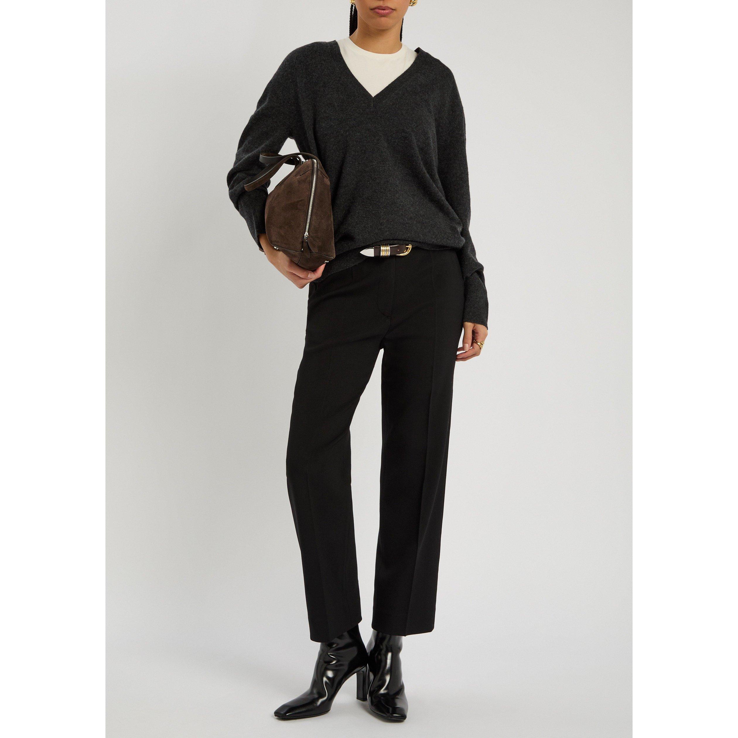 BLACK - Toteme - CROPPED SUIT TROUSER - 5