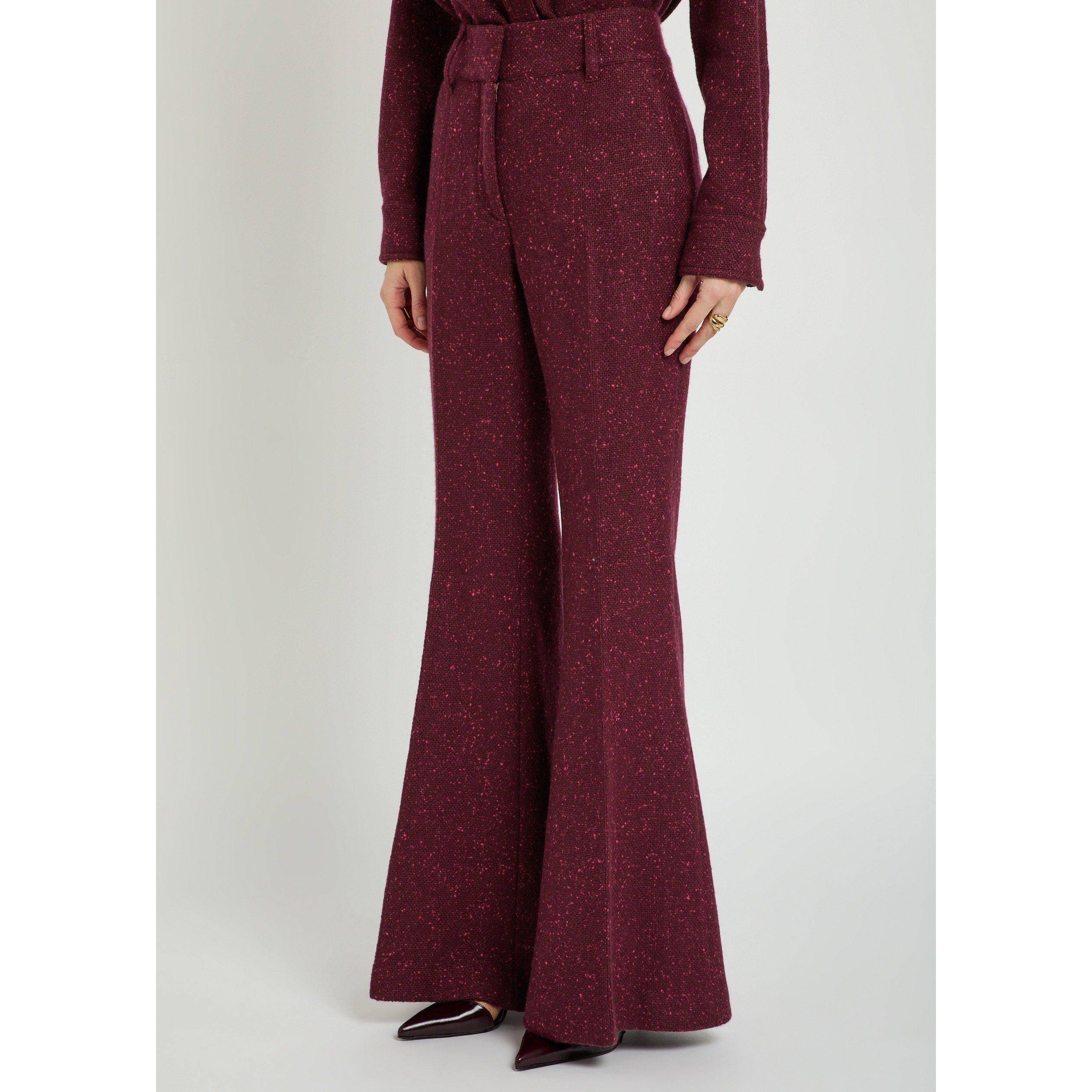 BORDEAUX - Gabriela Hearst - Women's Rhein Wool Cashmere Flared Trousers - 2