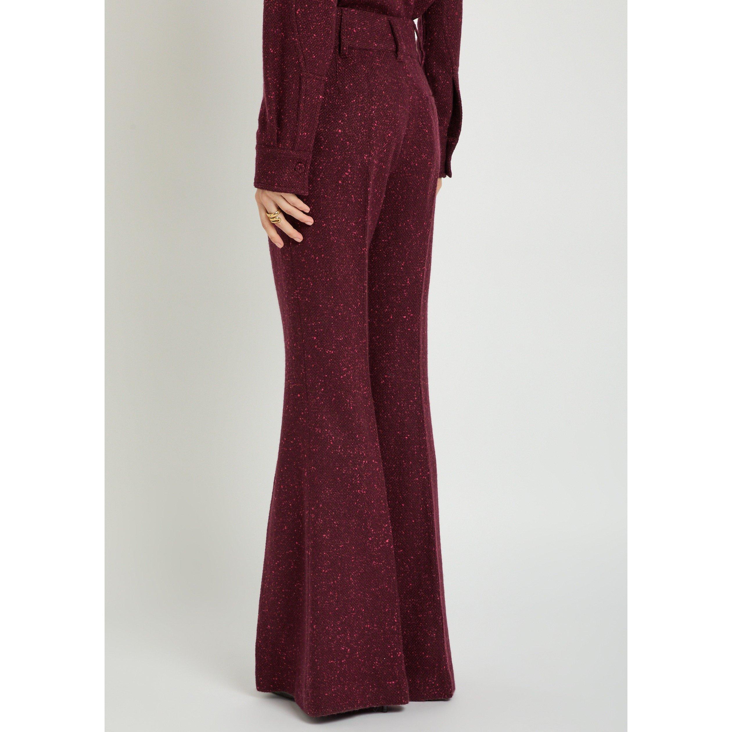 BORDEAUX - Gabriela Hearst - Women's Rhein Wool Cashmere Flared Trousers - 3