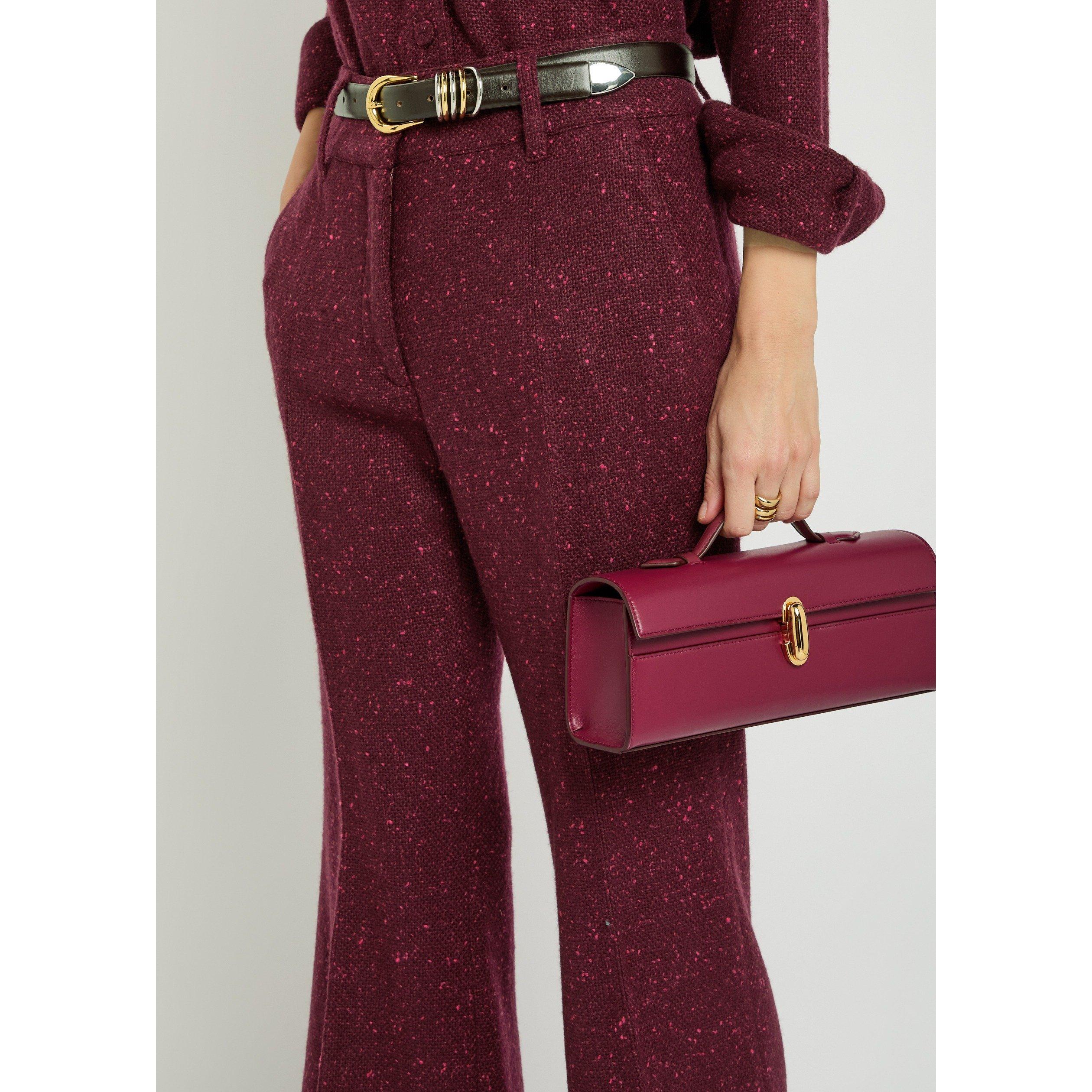 BORDEAUX - Gabriela Hearst - Women's Rhein Wool Cashmere Flared Trousers - 4
