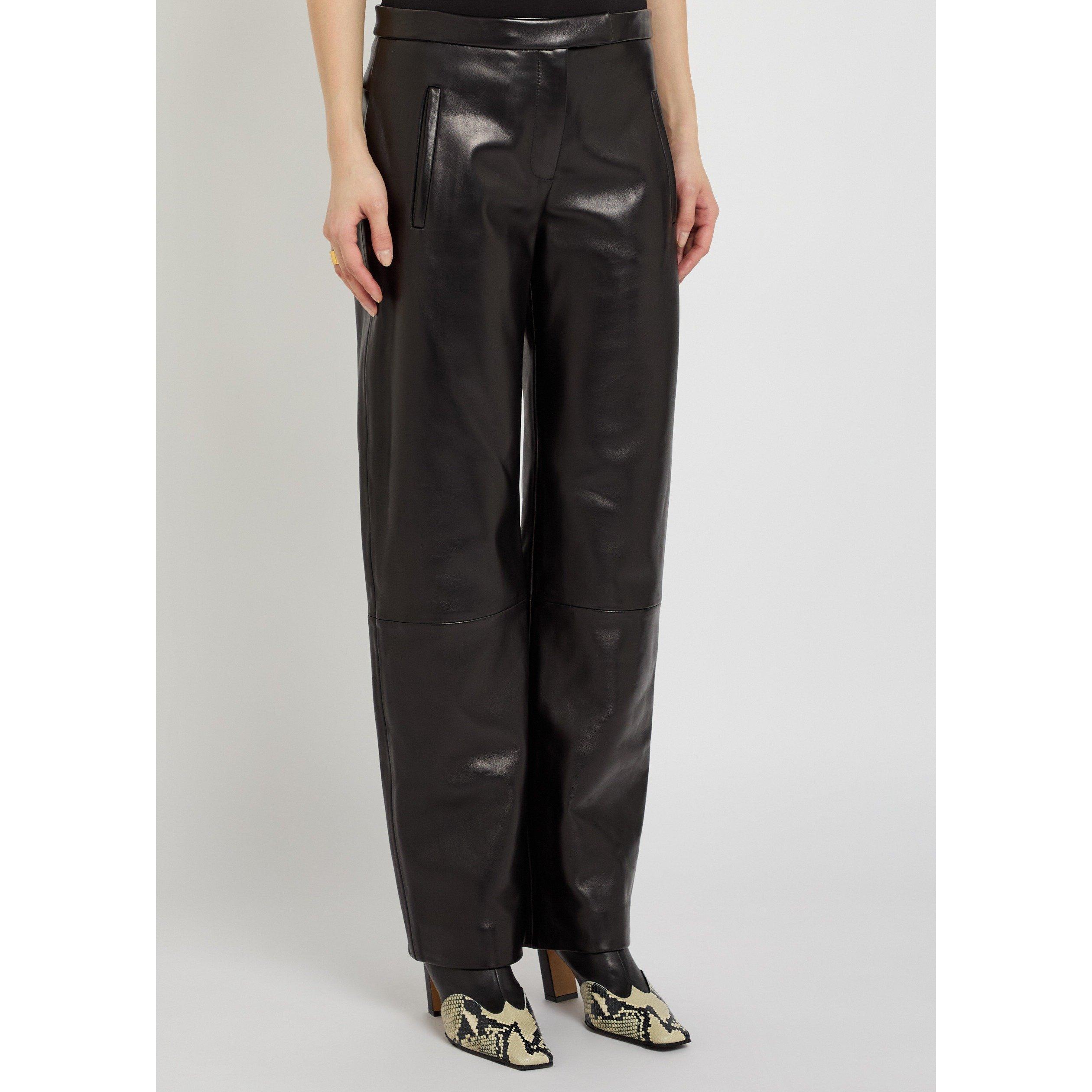 BLACK - Khaite - Women's Miles Relaxed-Fit Leather Trousers - 2