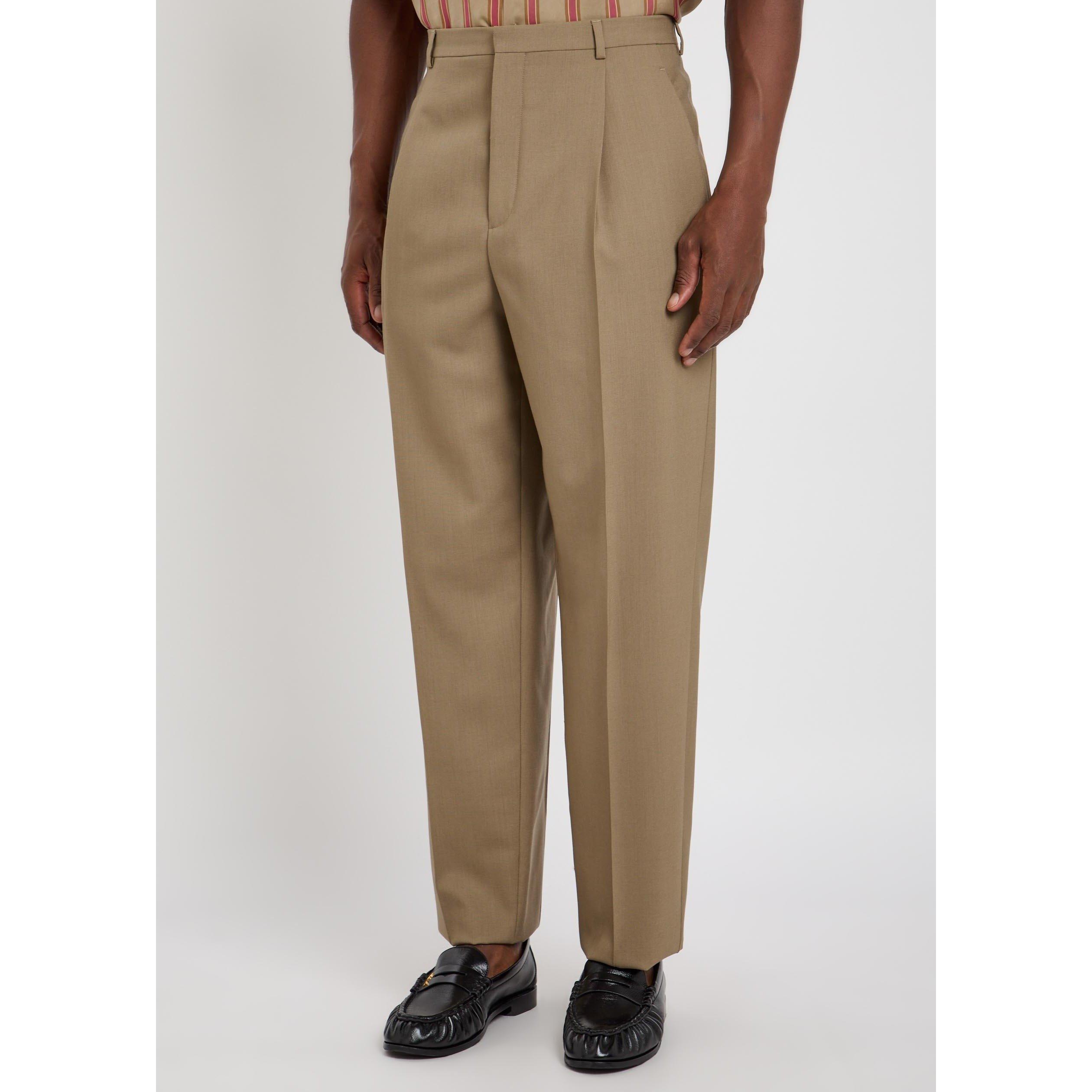 BEIGE - Saint Laurent - Men's Tapered-Fit Wool Trousers - 2