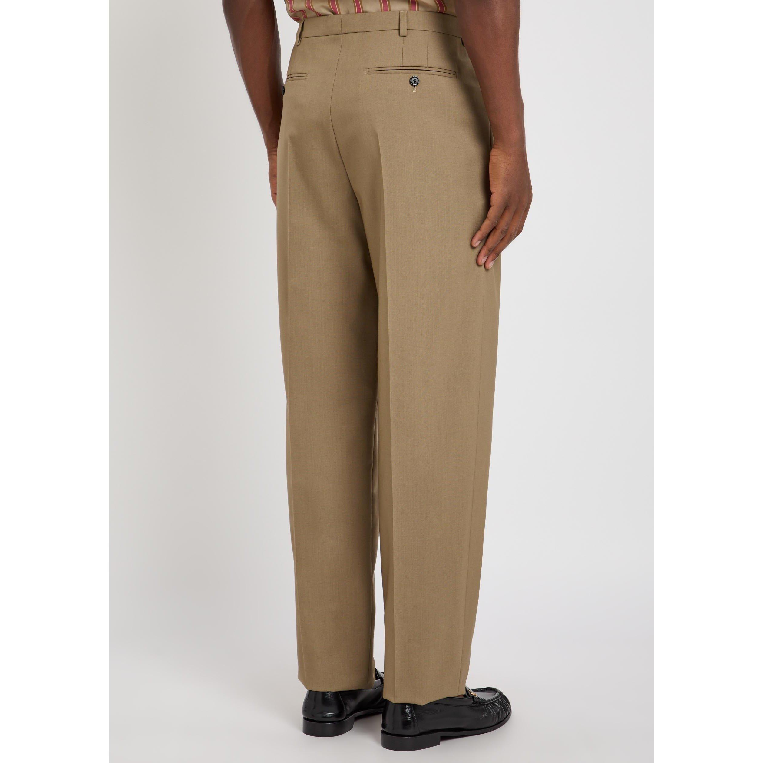 BEIGE - Saint Laurent - Men's Tapered-Fit Wool Trousers - 3
