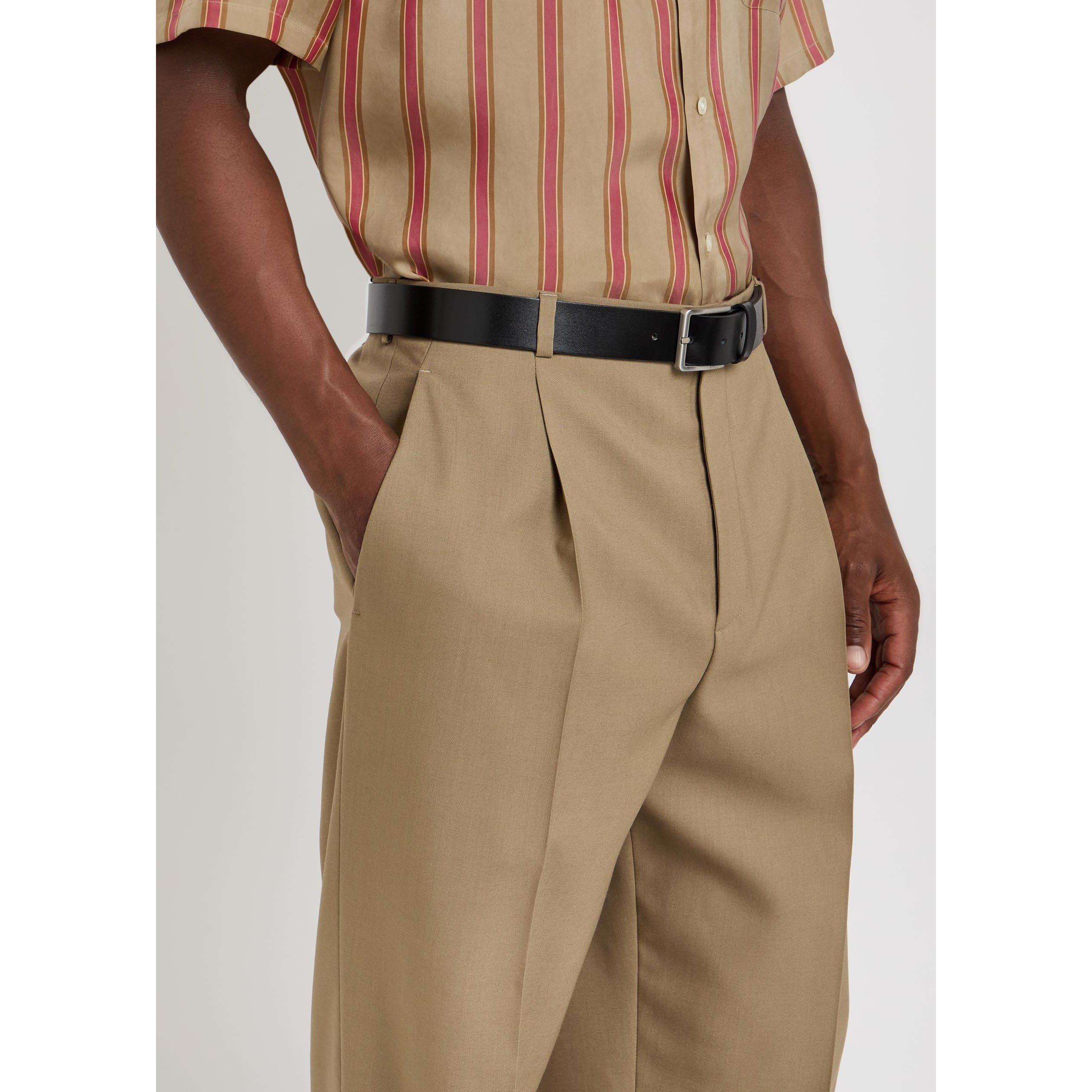 BEIGE - Saint Laurent - Men's Tapered-Fit Wool Trousers - 4