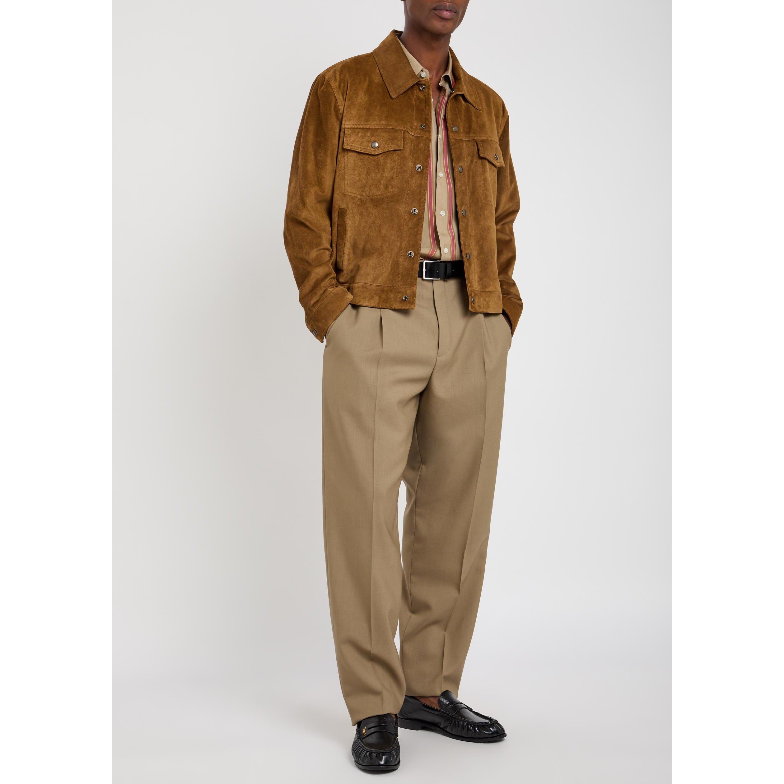 BEIGE - Saint Laurent - Men's Tapered-Fit Wool Trousers - 5