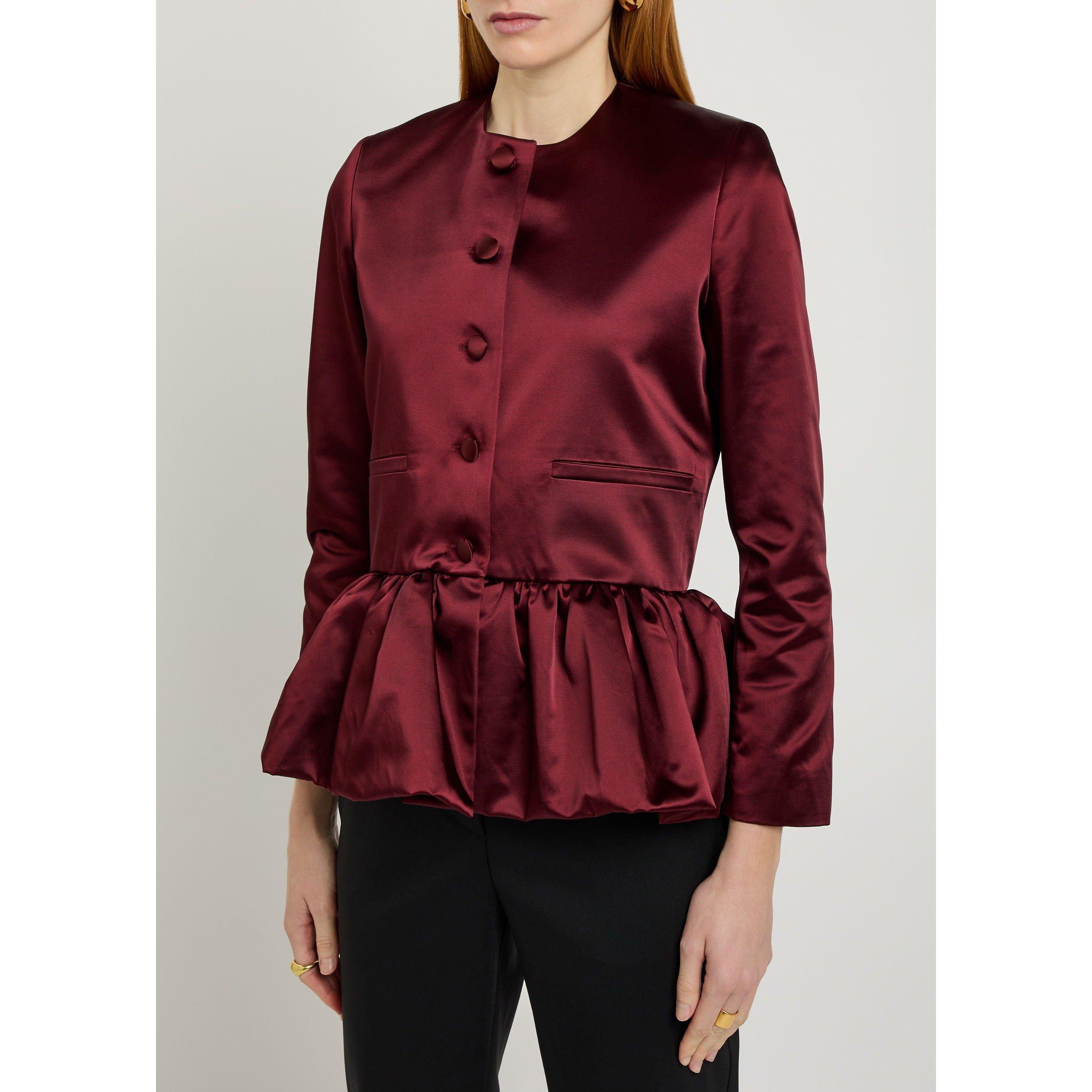 BURGUNDY - Liberowe - J PEPLUM SATIN DUCHESS JACKET - 2