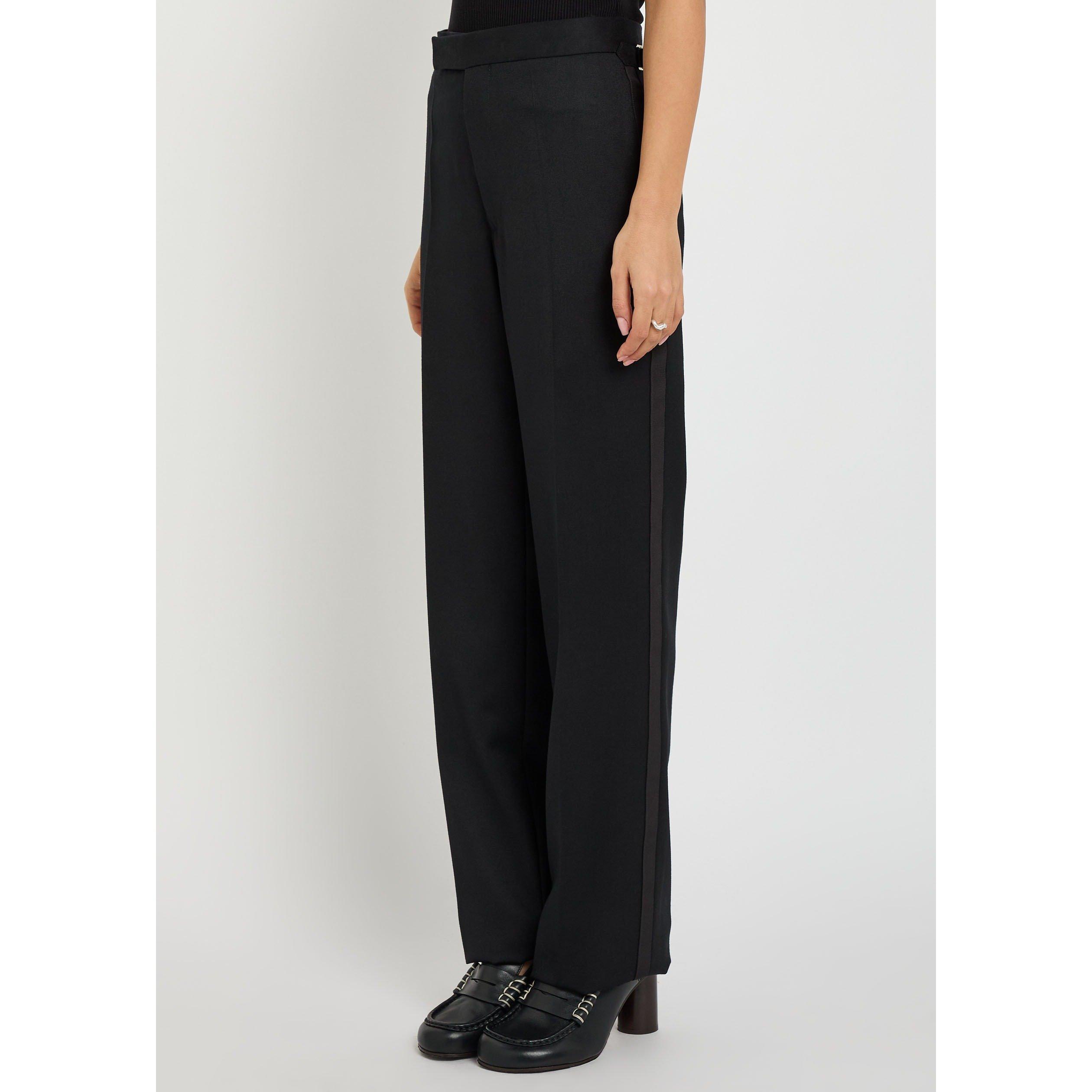 BLACK - JW Anderson - Women's Tuxedo Wool Tailored Trousers - 2
