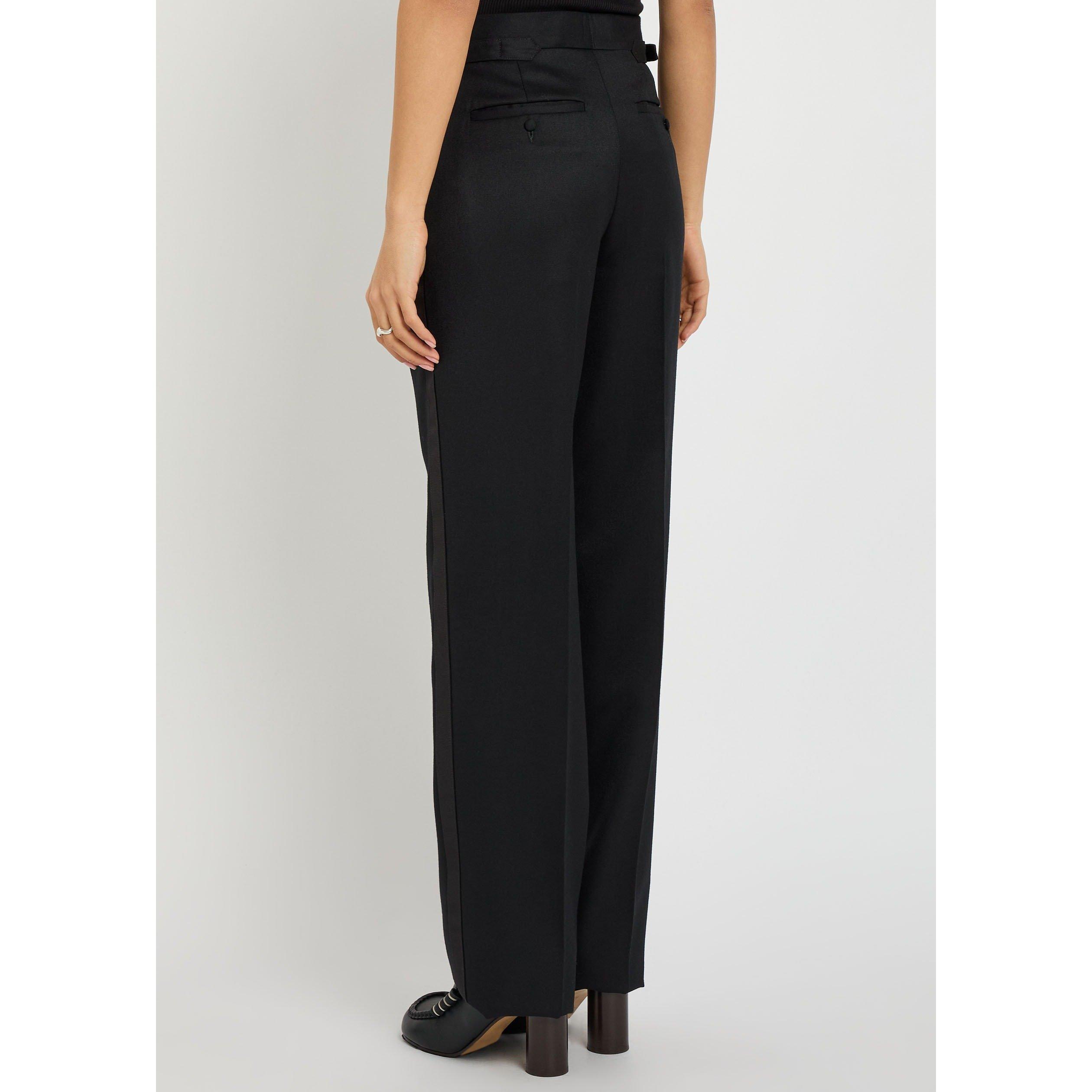 BLACK - JW Anderson - Women's Tuxedo Wool Tailored Trousers - 3