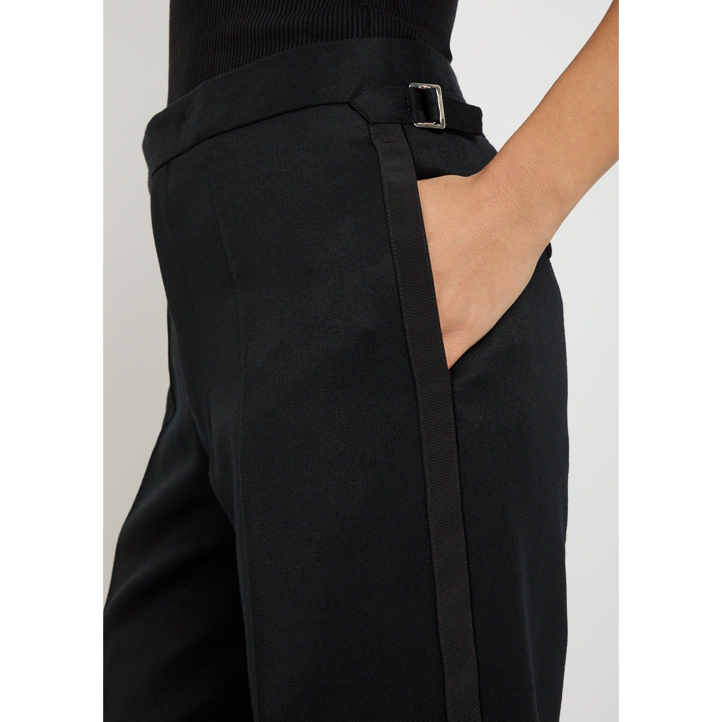 BLACK - JW Anderson - Women's Tuxedo Wool Tailored Trousers - 4