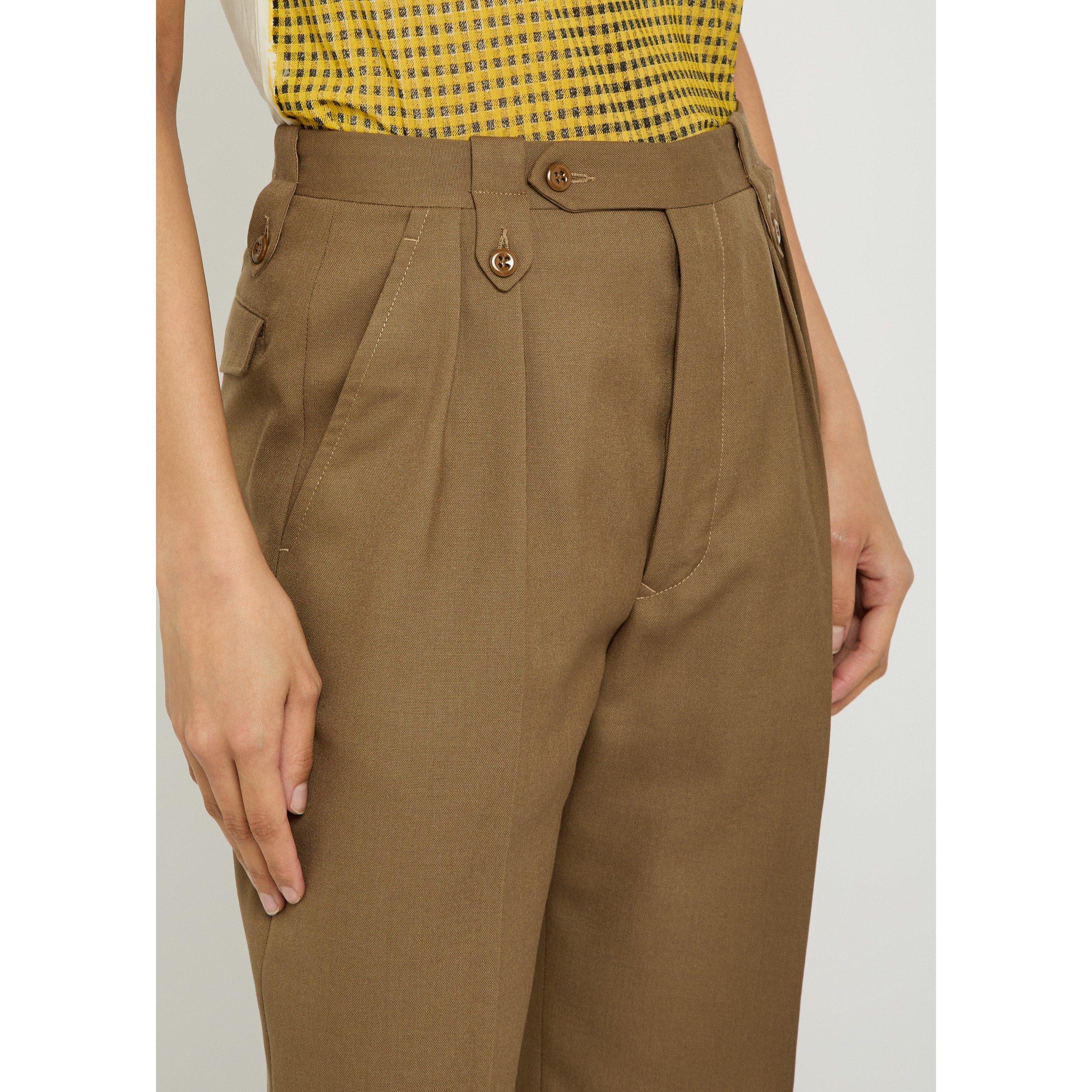 BROWN - Maison Margiela - TAILORED HIGH WAIST TROUSER - 4