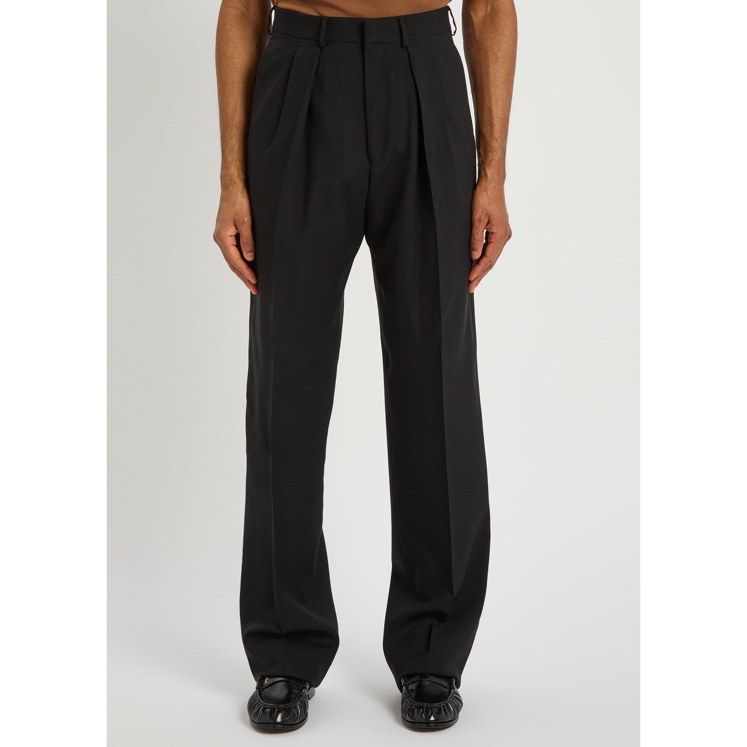 BLACK - Tom Ford - TF SILK DOUBLE PLEAT PANTS - 2