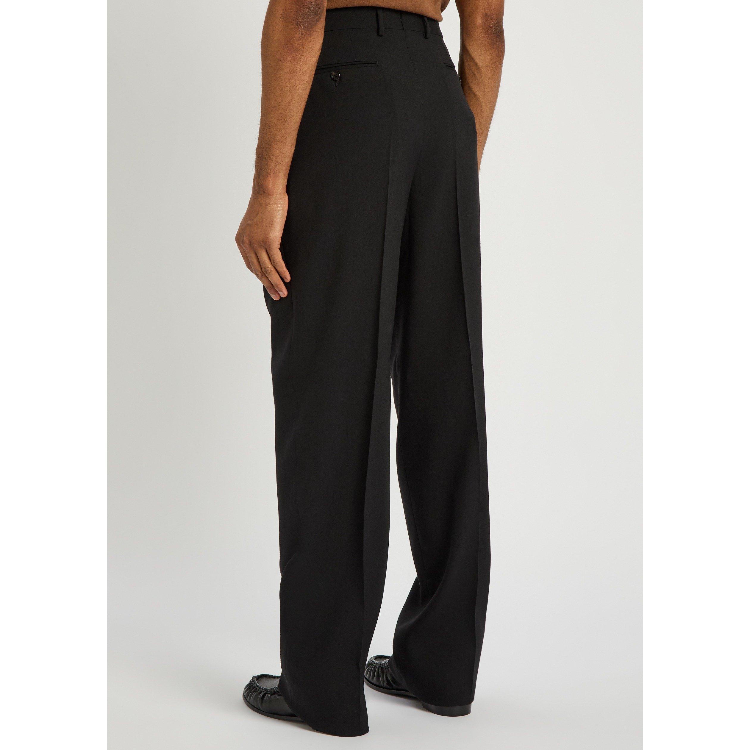 BLACK - Tom Ford - TF SILK DOUBLE PLEAT PANTS - 3