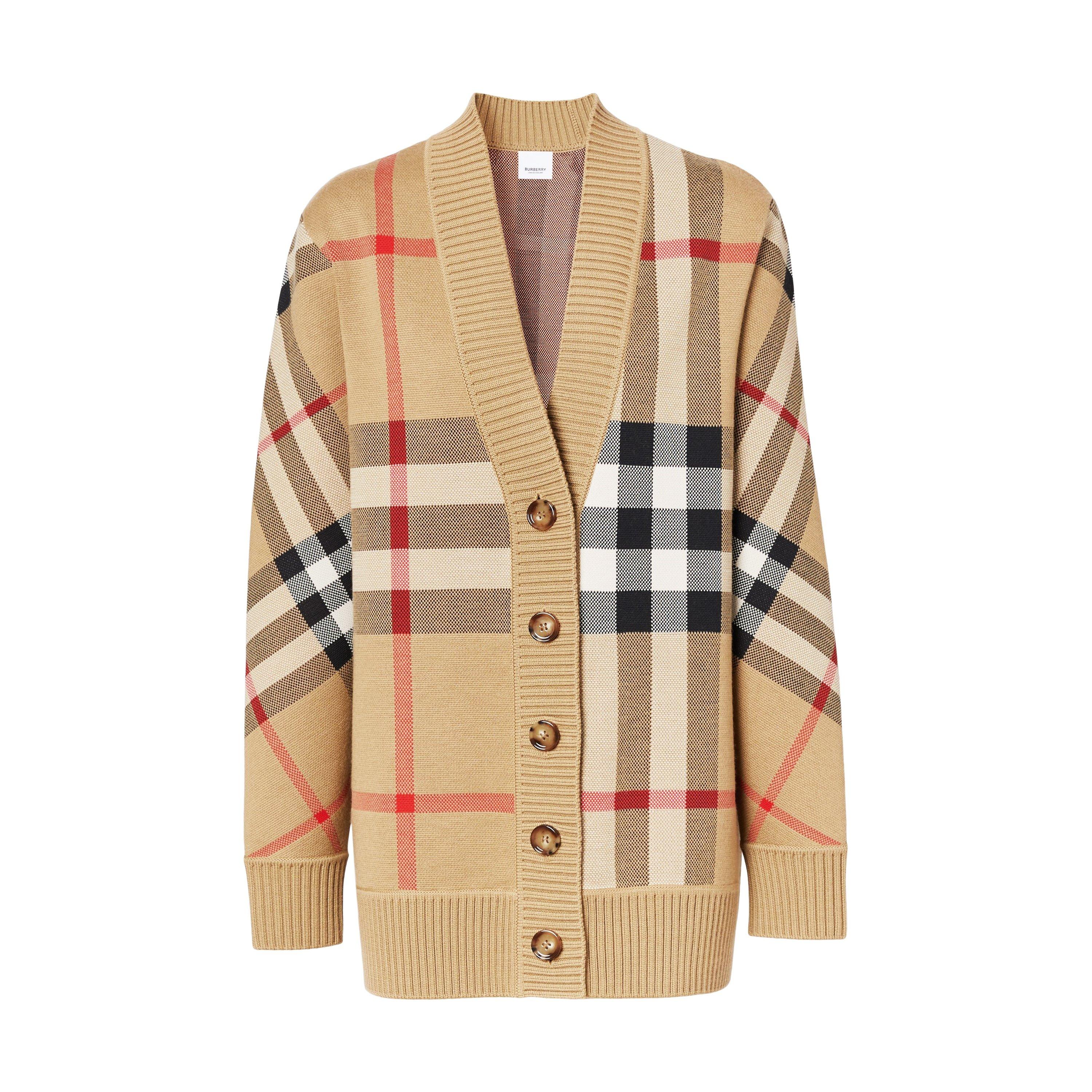 Burberry Women's Check Wool Caragh Cardigan | Cruise Fashion