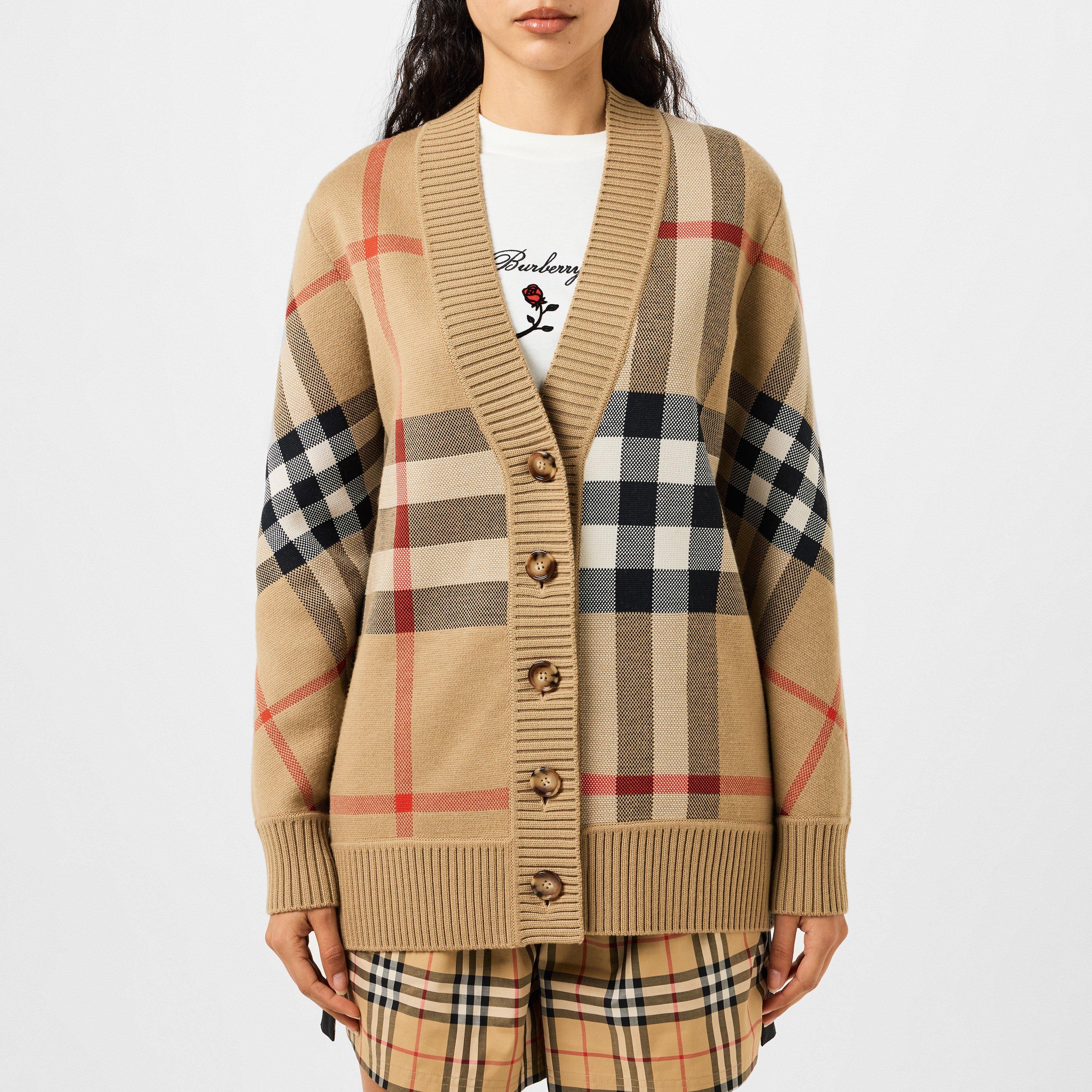 Arch B A7026 - Burberry - Women's Check Wool Caragh Cardigan - 3