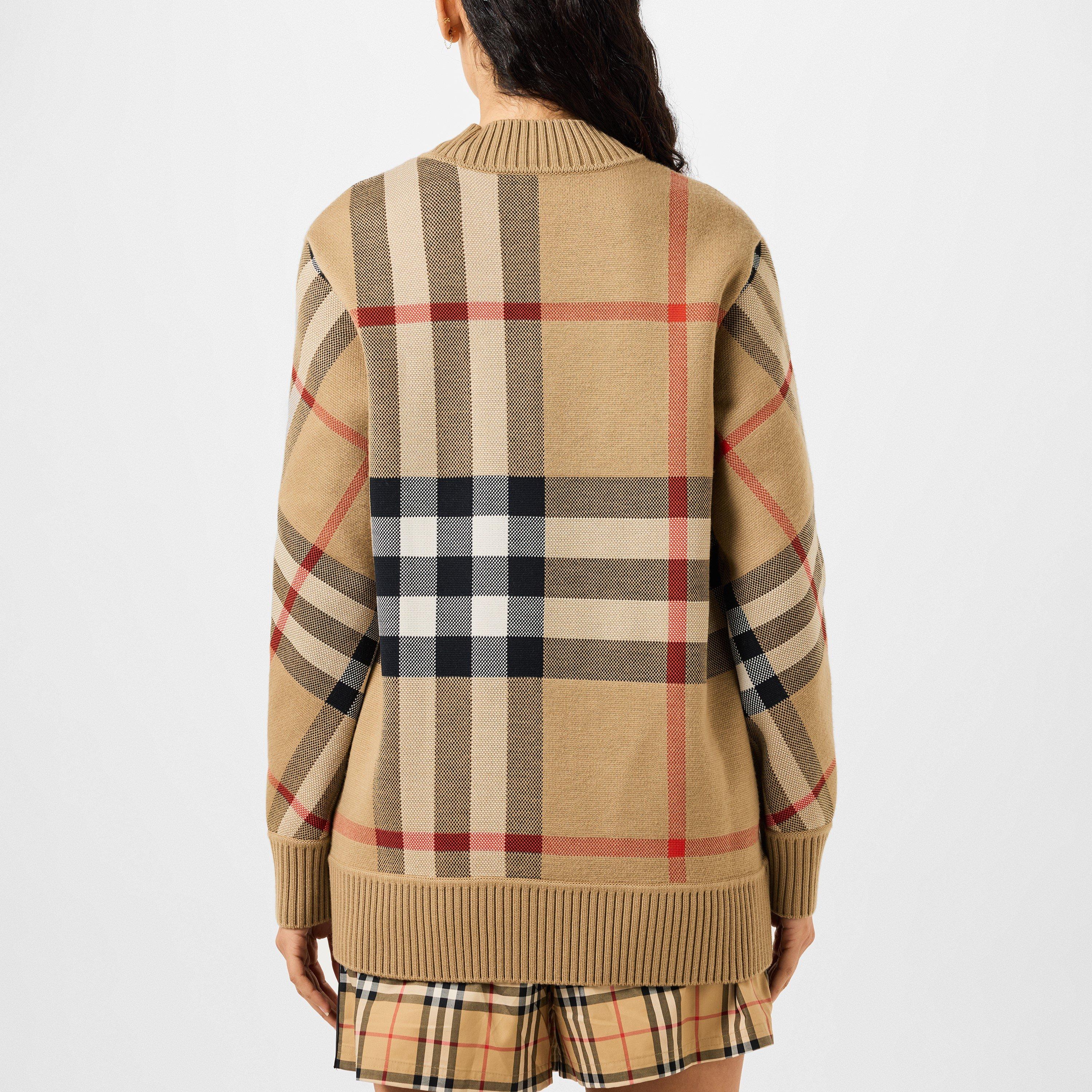 Burberry Women's Check Wool Caragh Cardigan | Cruise Fashion