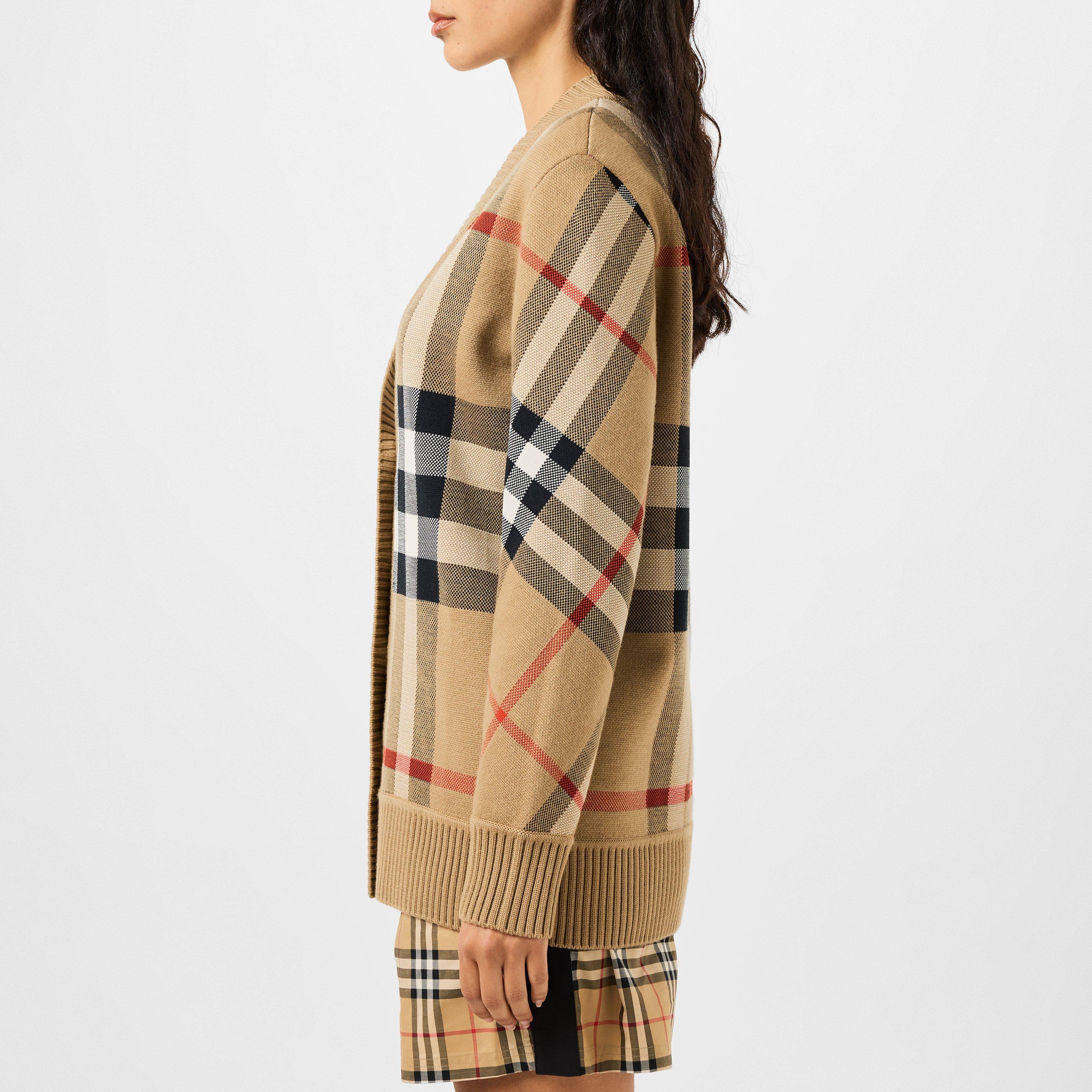 Burberry Women's Check Wool Caragh Cardigan | Cruise Fashion