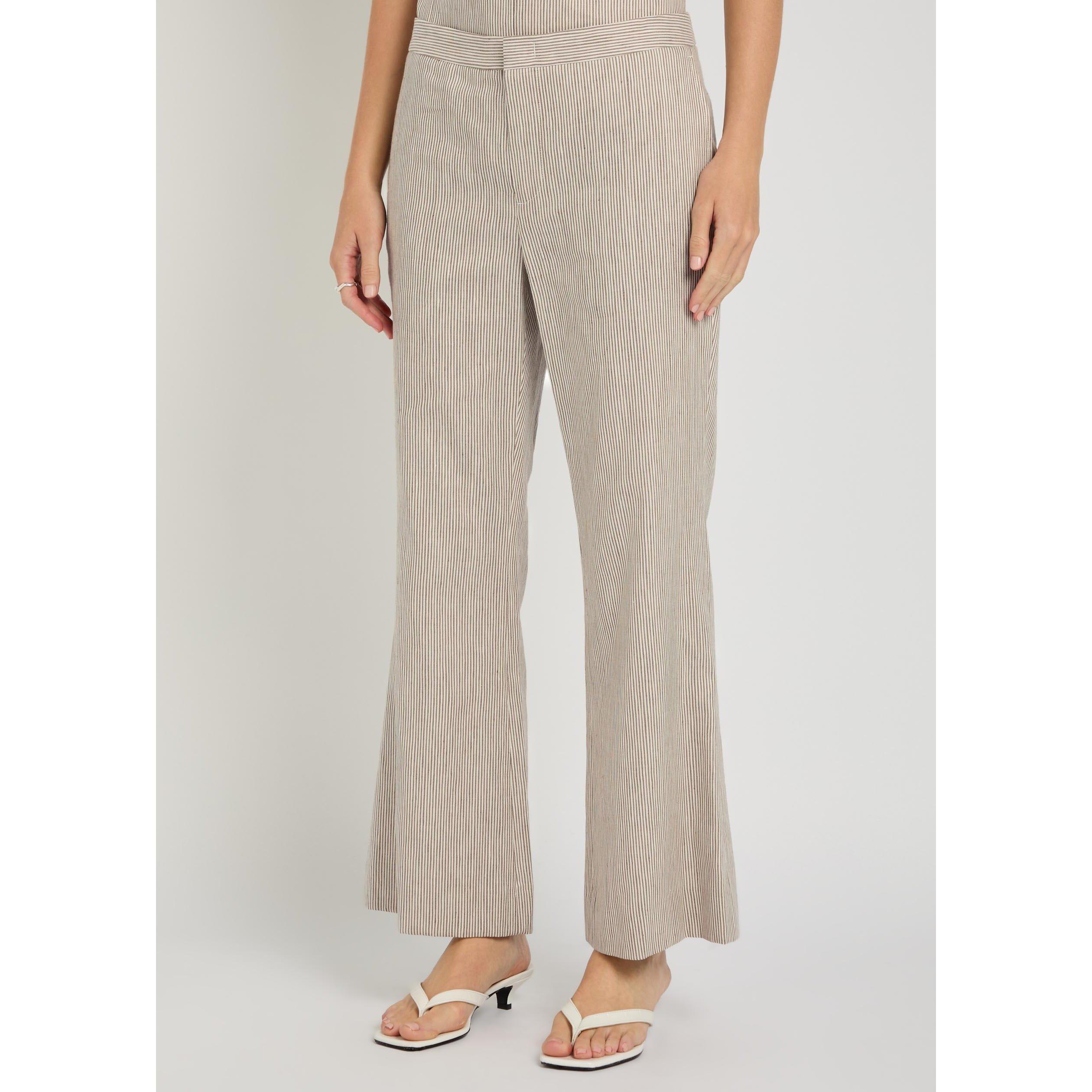 TAUPE - Vince - TR LRISE TICKING STRIPED CROP - 2