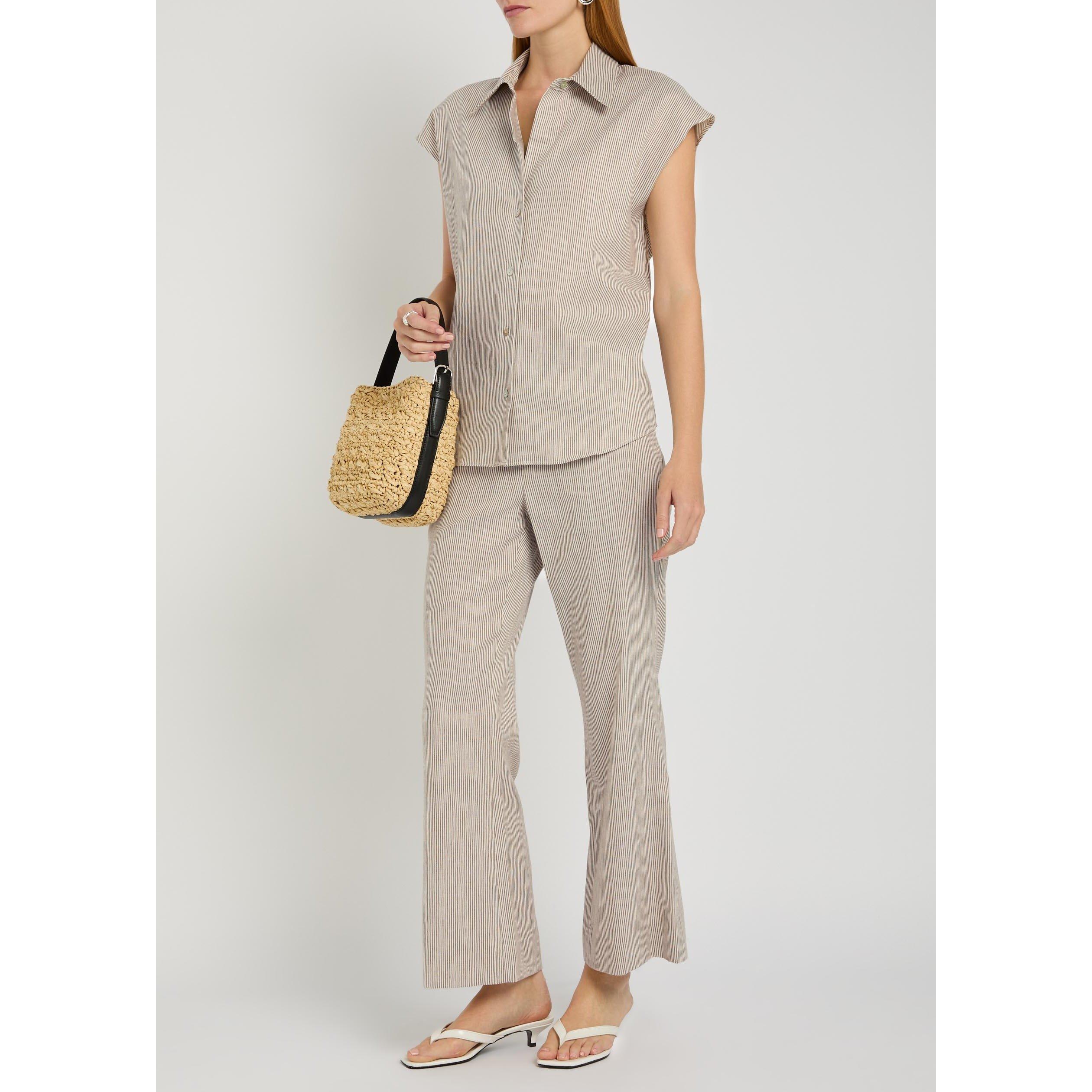 TAUPE - Vince - TR LRISE TICKING STRIPED CROP - 5