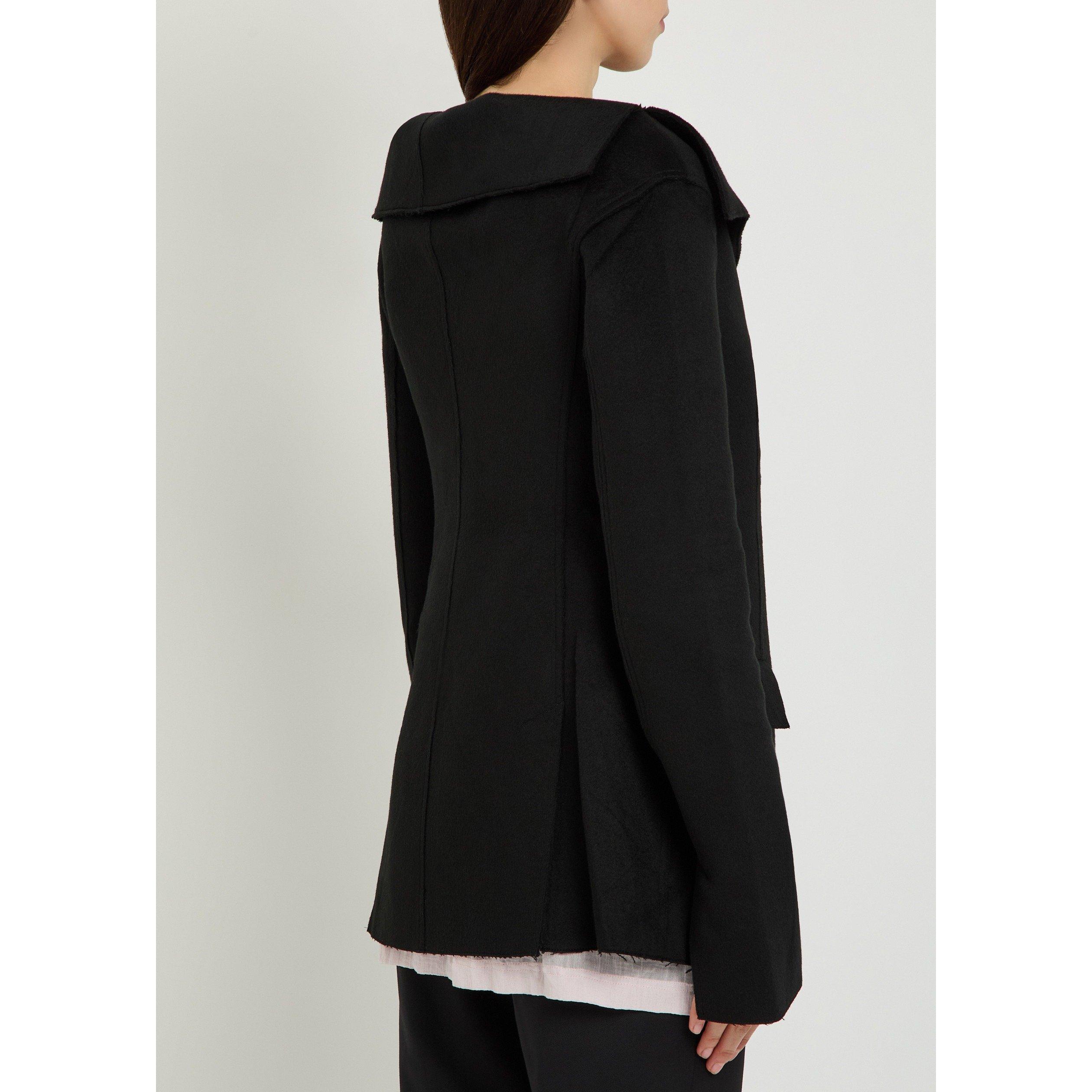 BLACK - Toteme - Women's Open Collar Wool Slim-Fit Formal Jacket - 3
