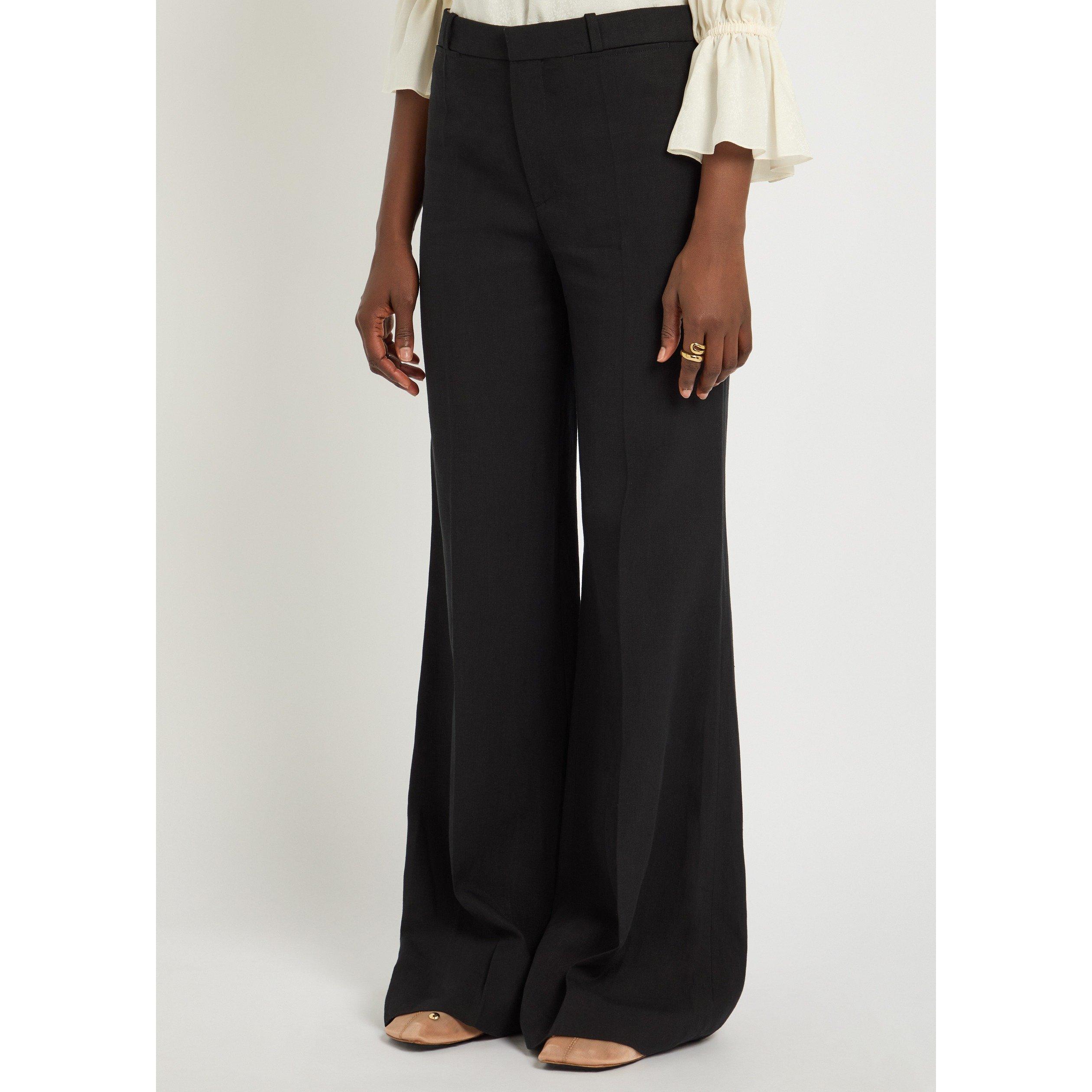 BLACK - Chloe - Women's Cotton High-Rise Flared Trousers - 2
