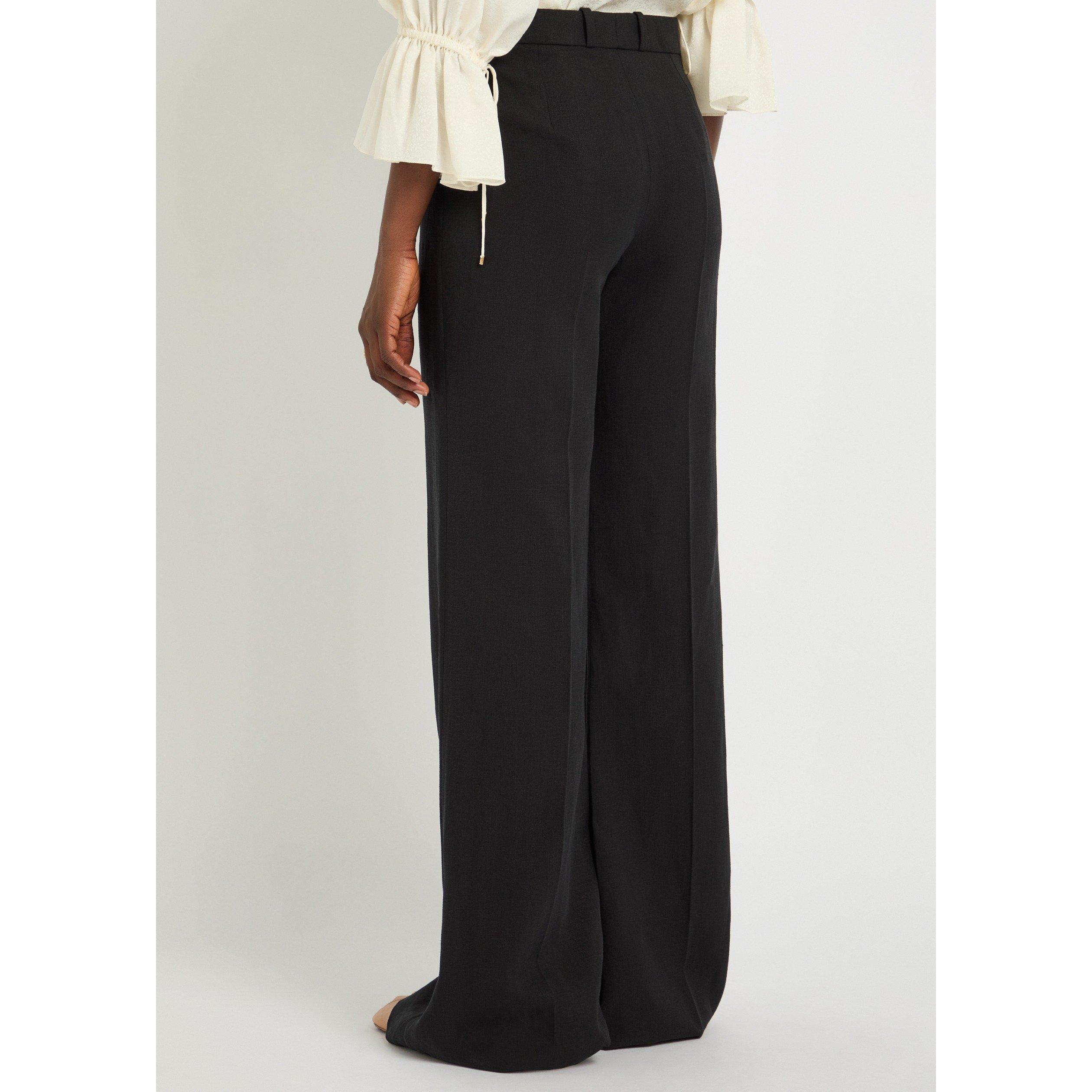 BLACK - Chloe - Women's Cotton High-Rise Flared Trousers - 3