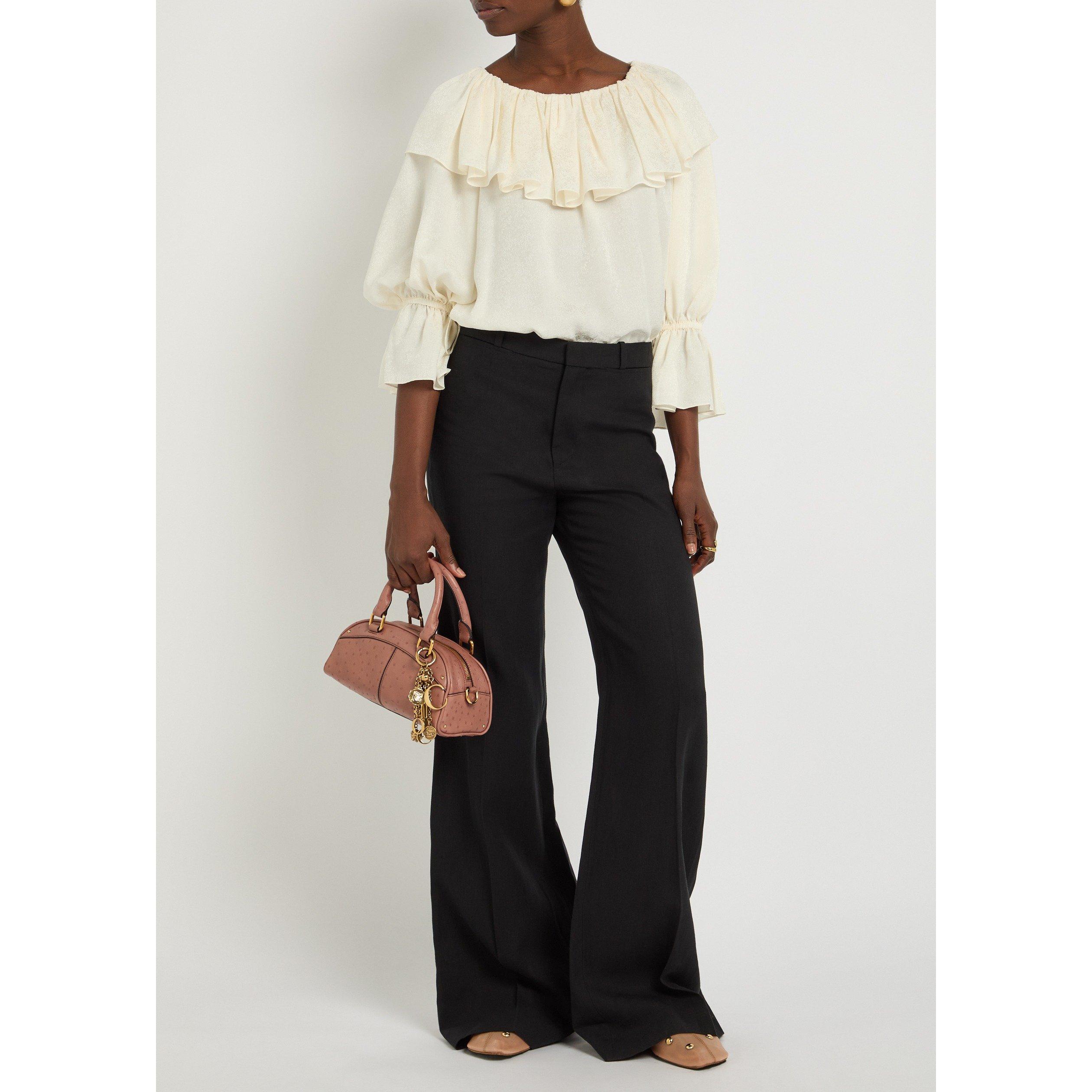 BLACK - Chloe - Women's Cotton High-Rise Flared Trousers - 5
