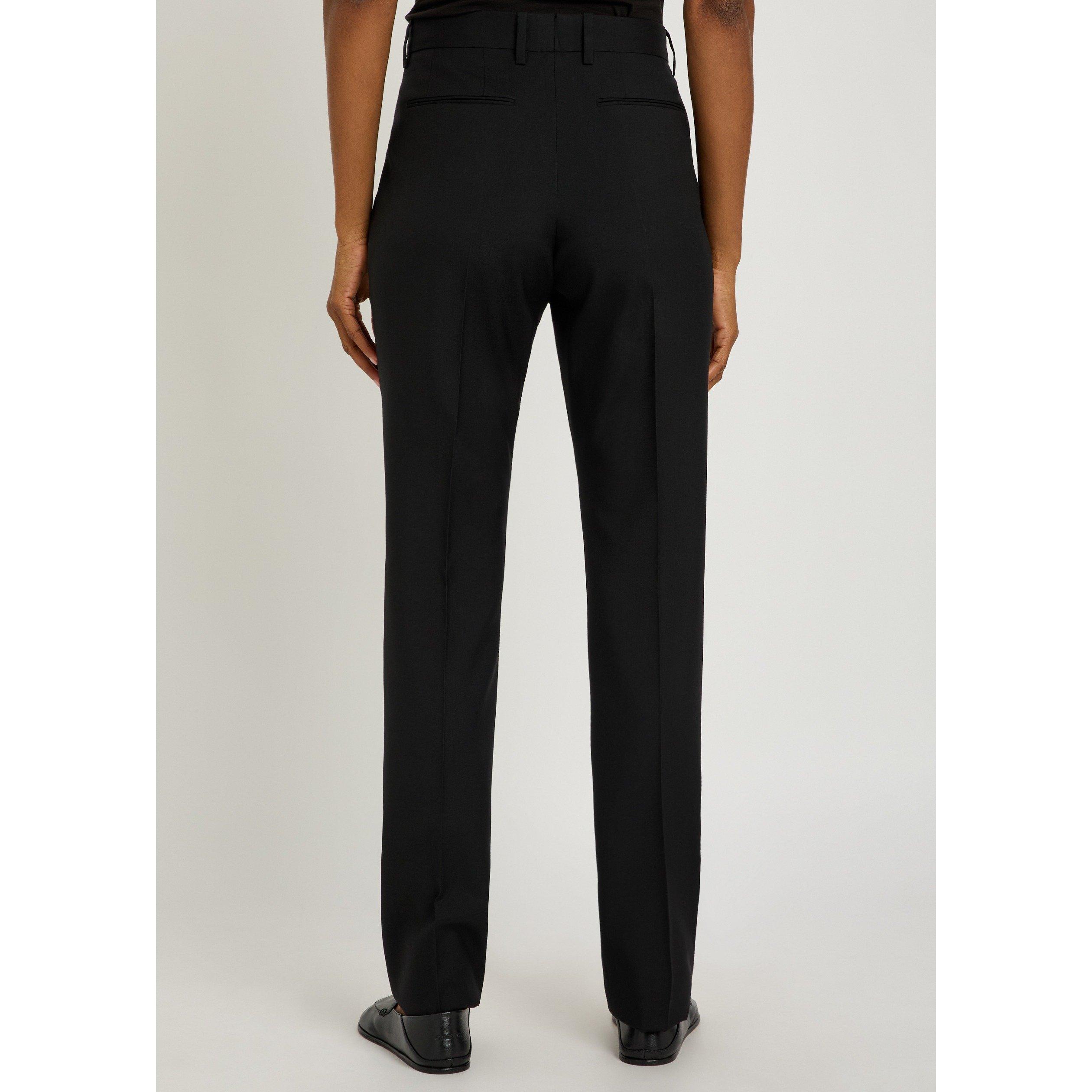 BLACK - Calvin Klein - Women's Erin Wool Slim-Fit Tailored Trousers - 3