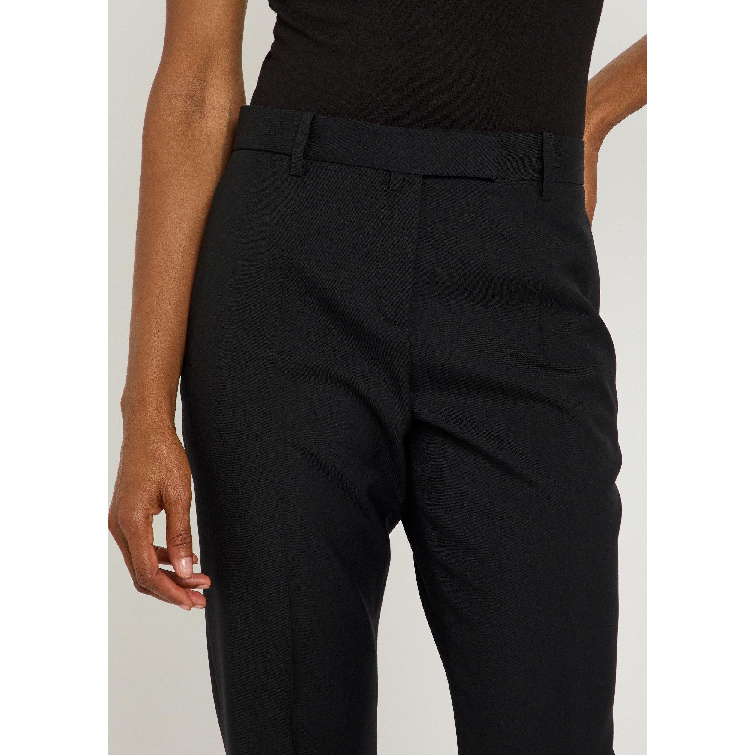 BLACK - Calvin Klein - Women's Erin Wool Slim-Fit Tailored Trousers - 4