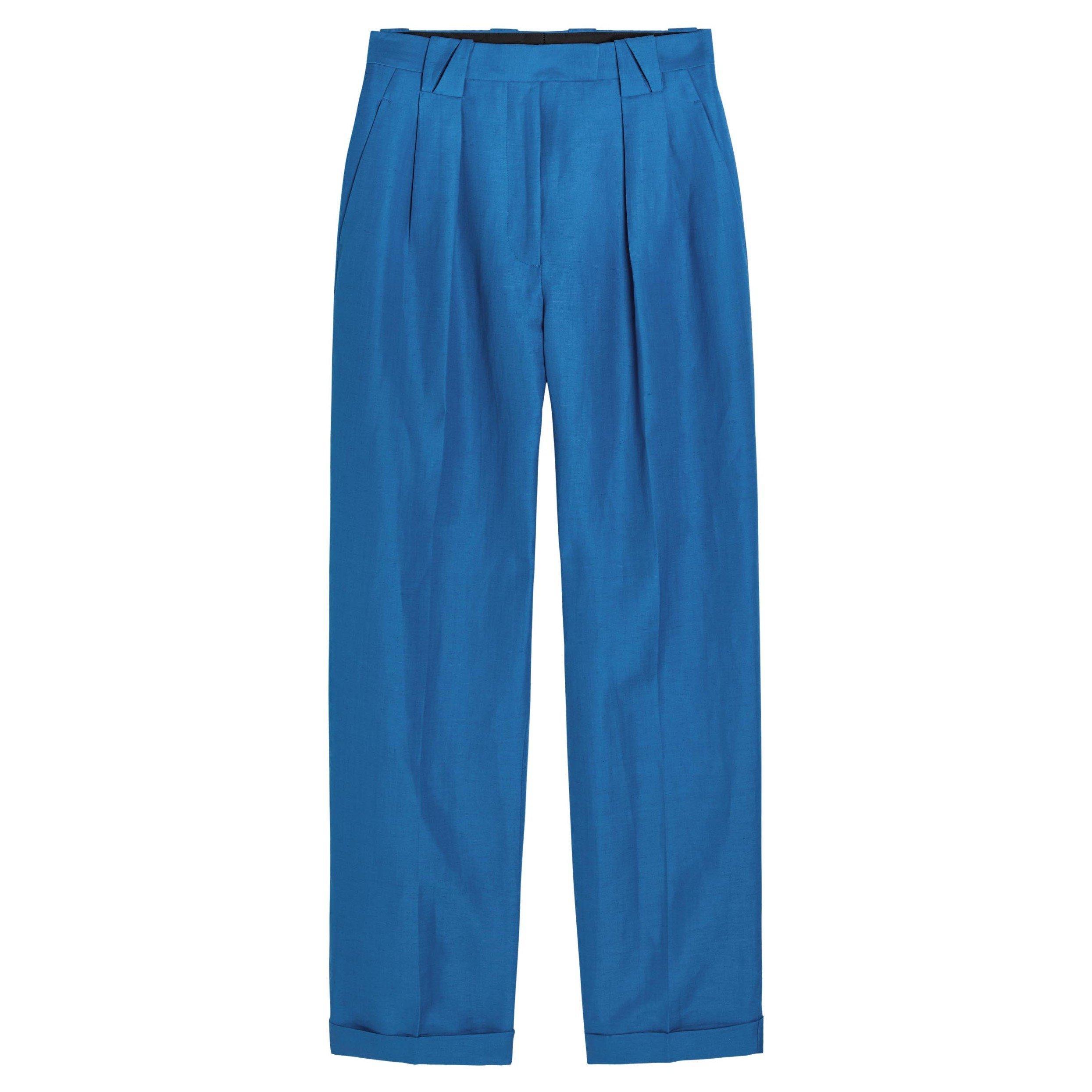 BLUE - Versace - FORMAL PANT WOOL LINEN TAILORI - 1