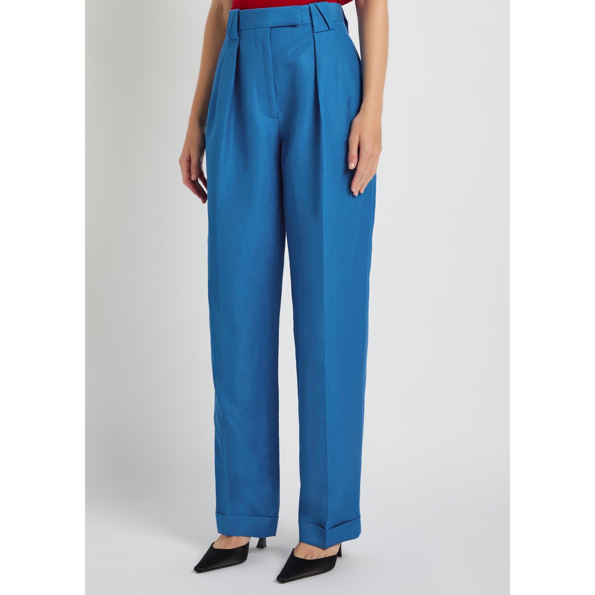 BLUE - Versace - FORMAL PANT WOOL LINEN TAILORI - 2