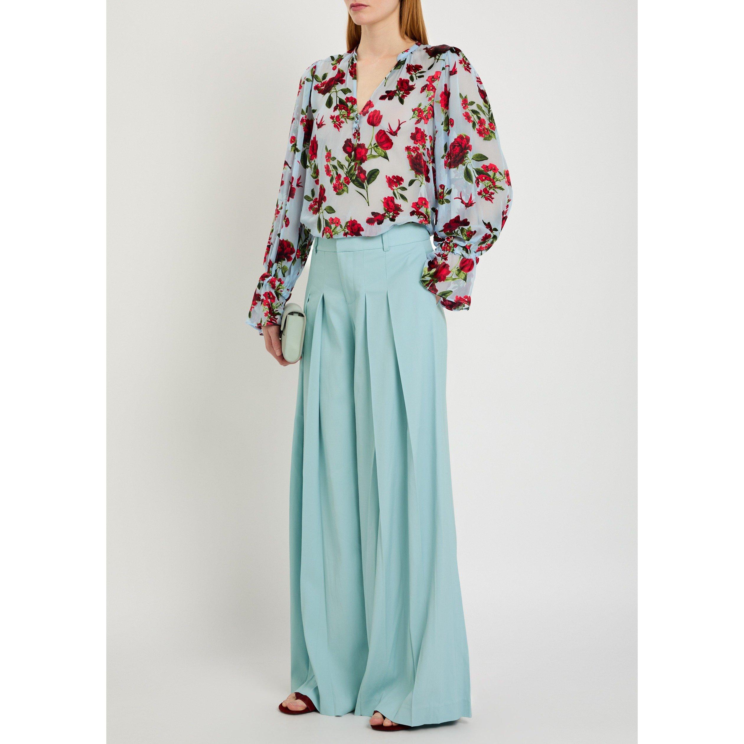 BLUE - Alice And Olivia - TR Blaire HR Pleated Pant - 5