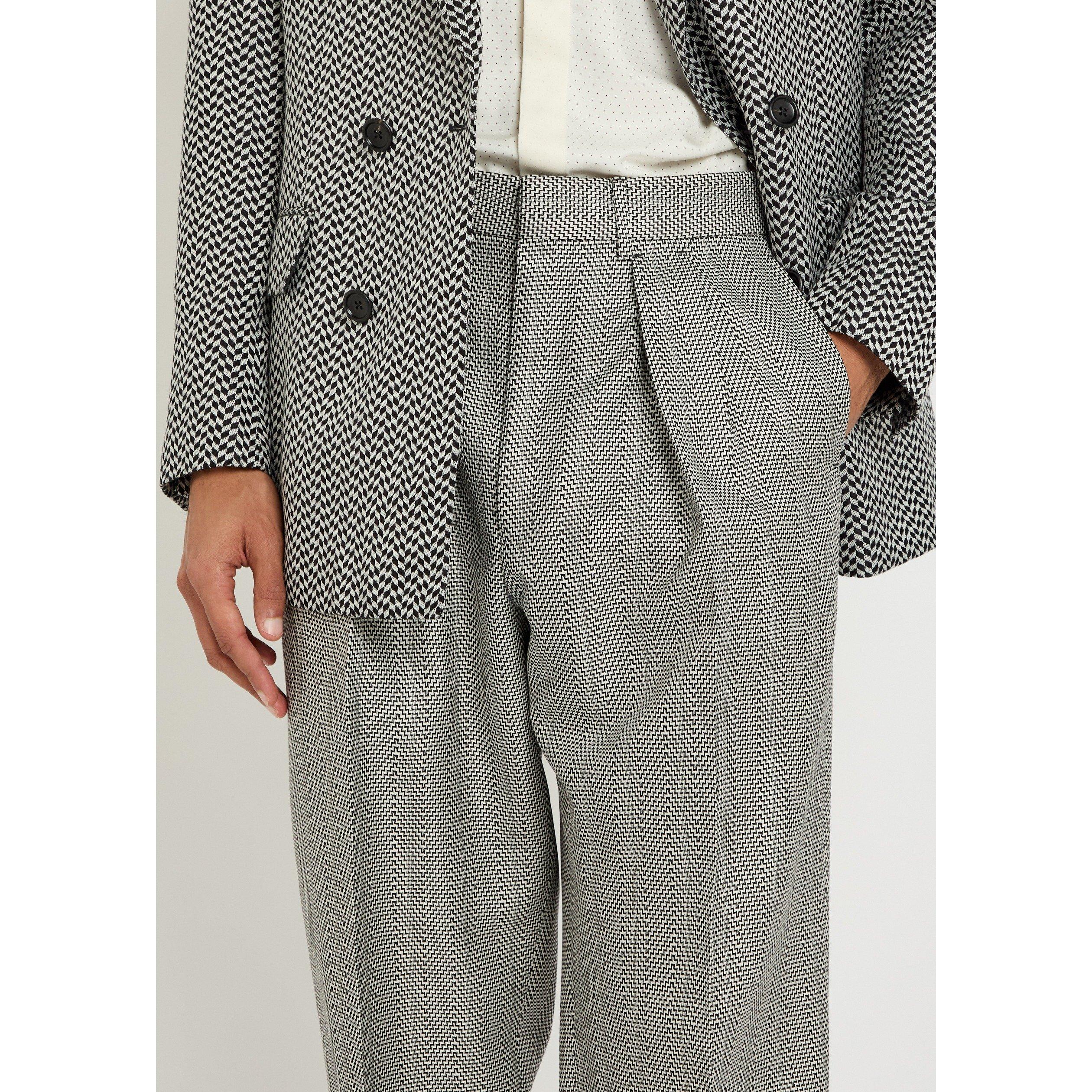 BLACK AND WHITE - Tom Ford - TOM FORD SHARKSKIN HERRINGBONE - 4