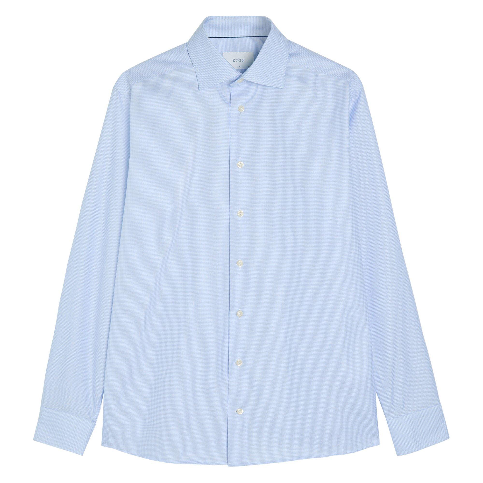 LIGHT BLUE - Eton - ETON SHRT LS SIG TWILL HNDSTTH