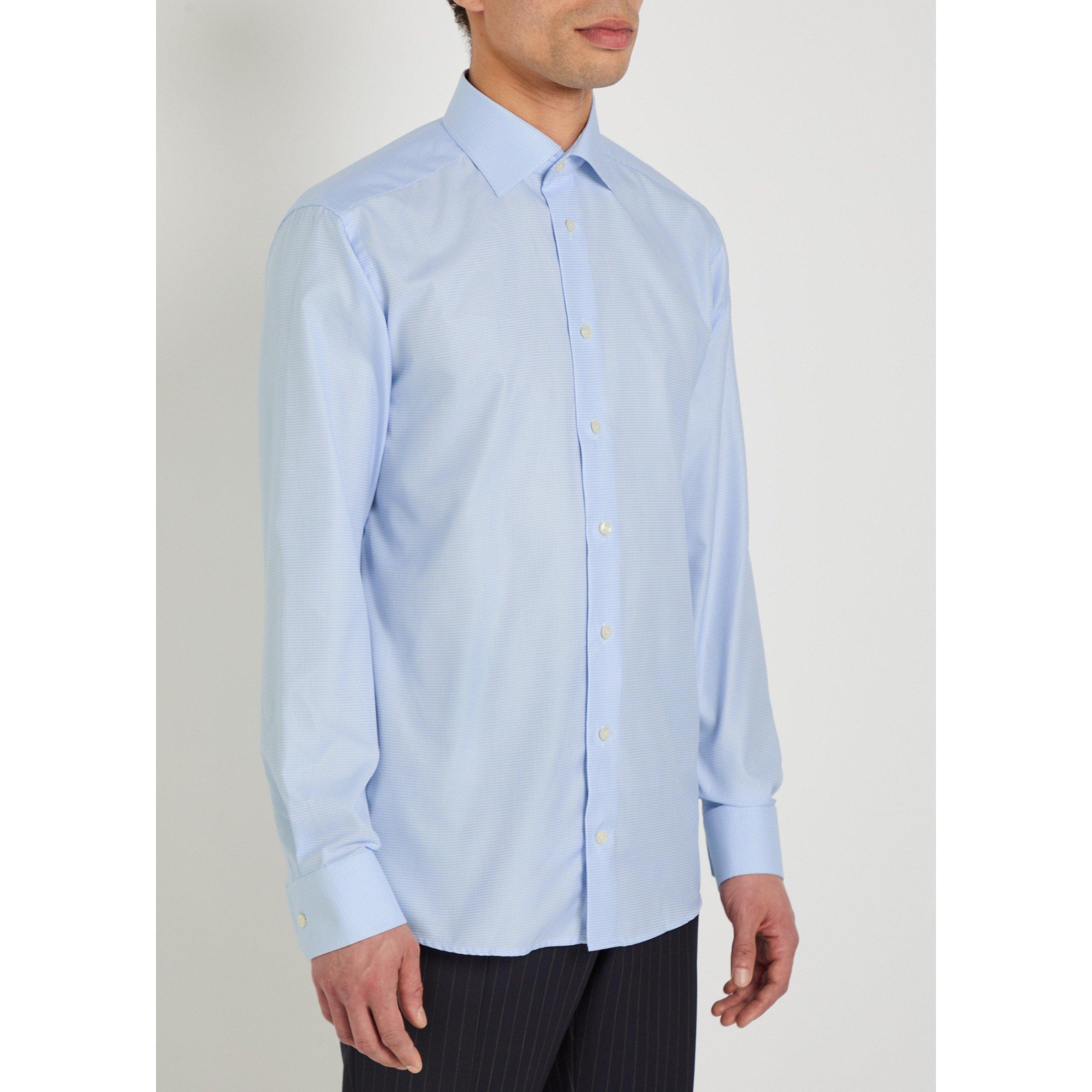 LIGHT BLUE - Eton - ETON SHRT LS SIG TWILL HNDSTTH - 2