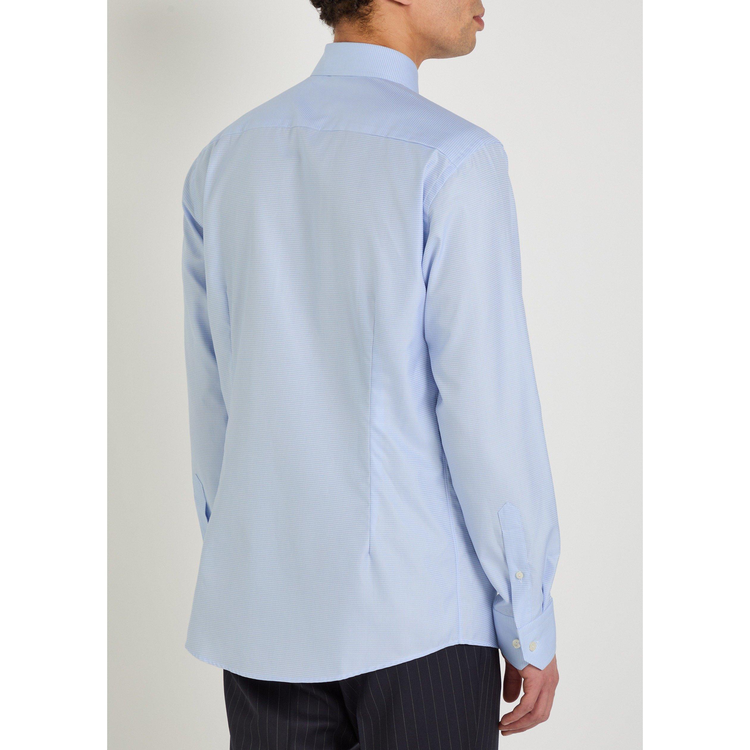 LIGHT BLUE - Eton - ETON SHRT LS SIG TWILL HNDSTTH - 3