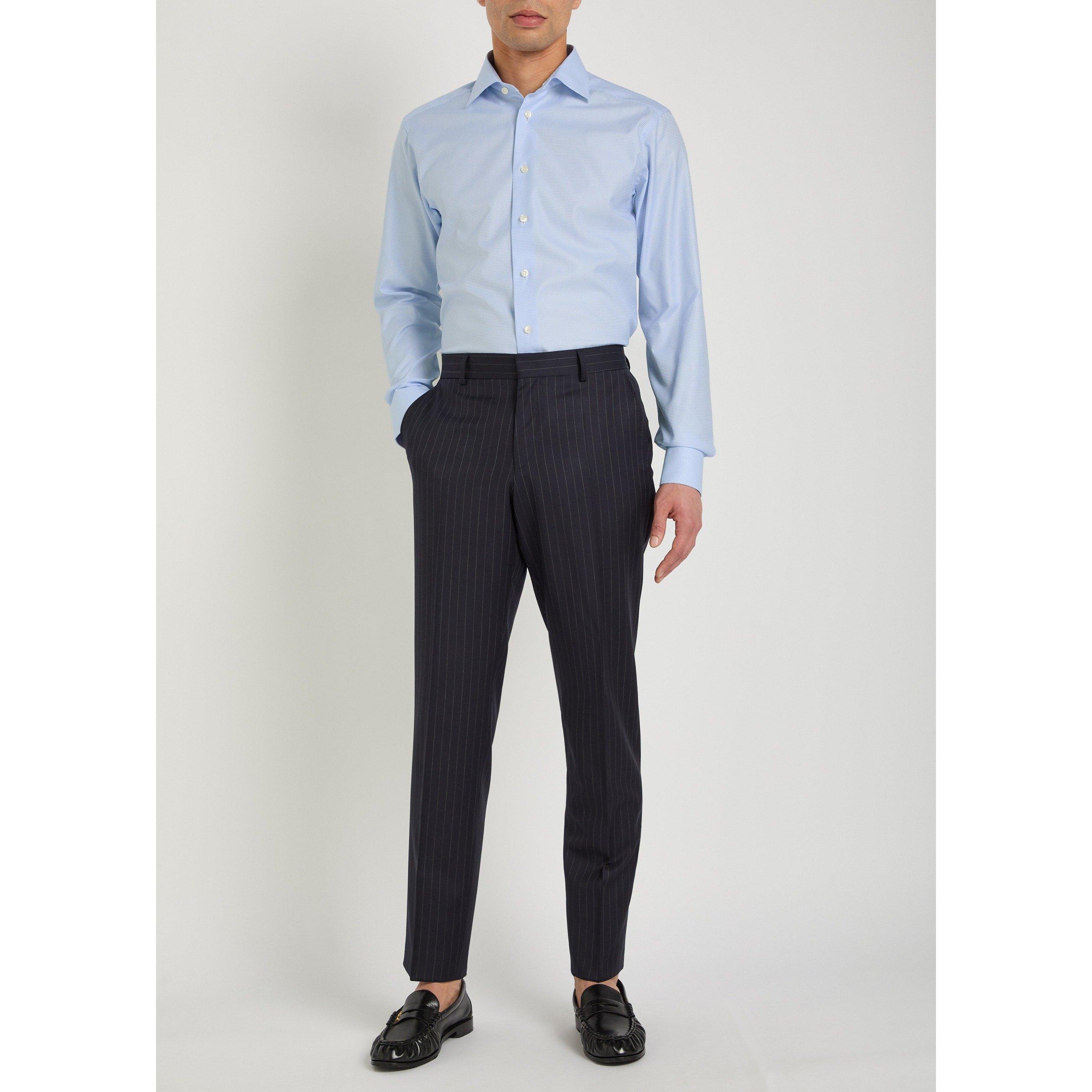 LIGHT BLUE - Eton - ETON SHRT LS SIG TWILL HNDSTTH - 5