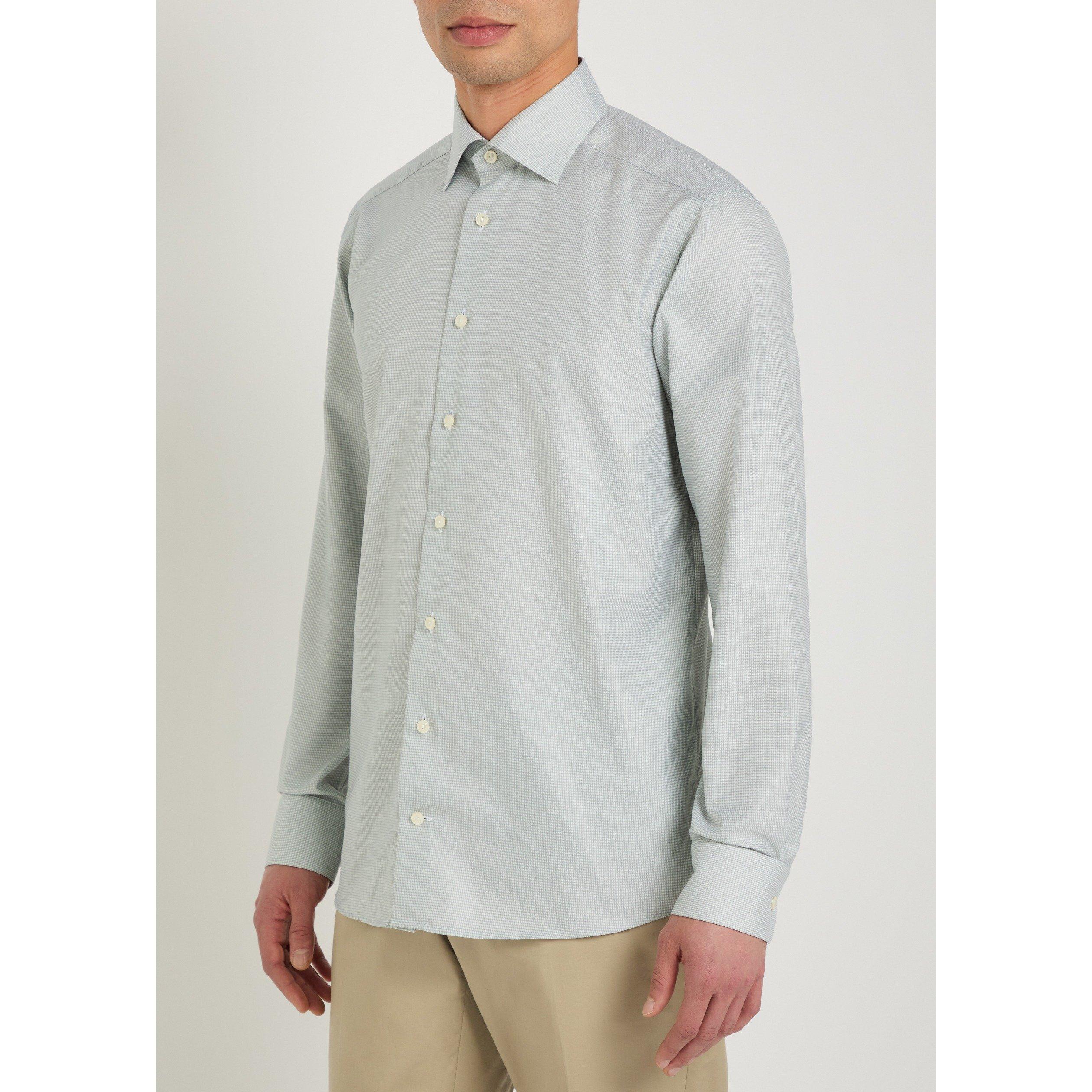 LIGHT GREEN - Eton - ETON SHRT LS SIG TWILL HNDSTTH - 2
